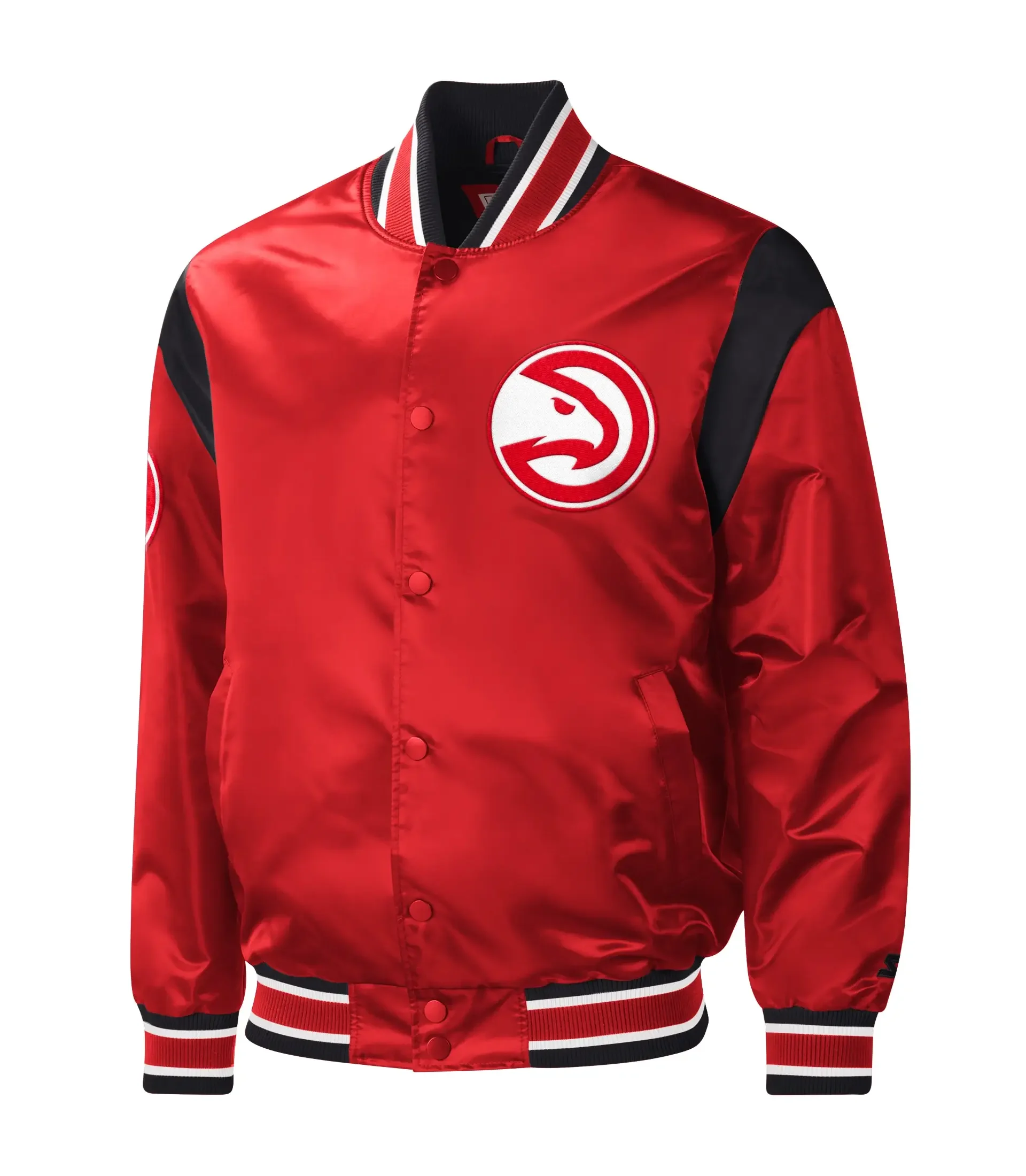 Atlanta Hawks Satin Varsity Red Jacket team jacket 1