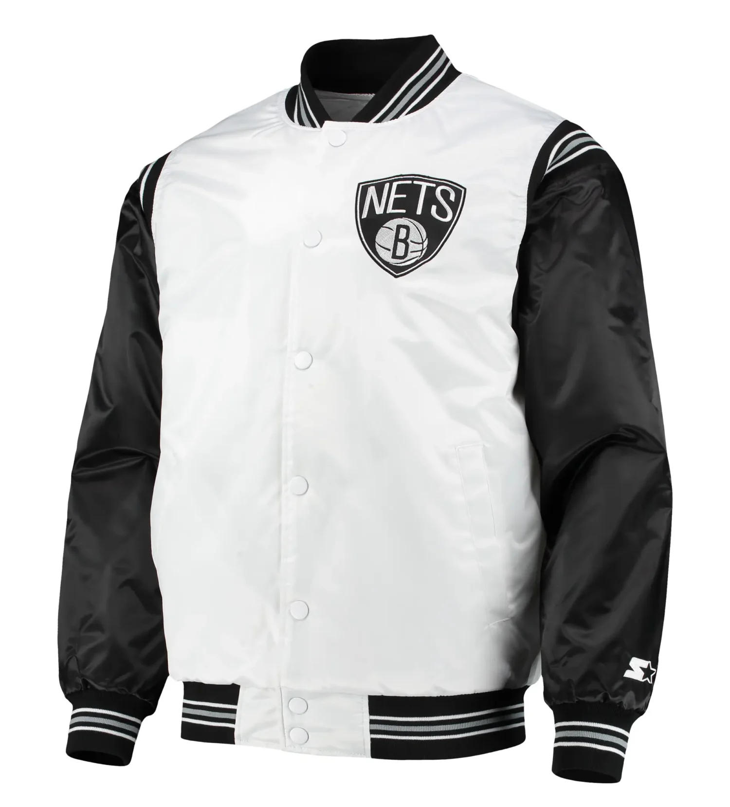 Brooklyn-Nets-Starter-Renegade-Full-Snap-White-Black-Satin-Varsity-Jacket-TeamJacketShop