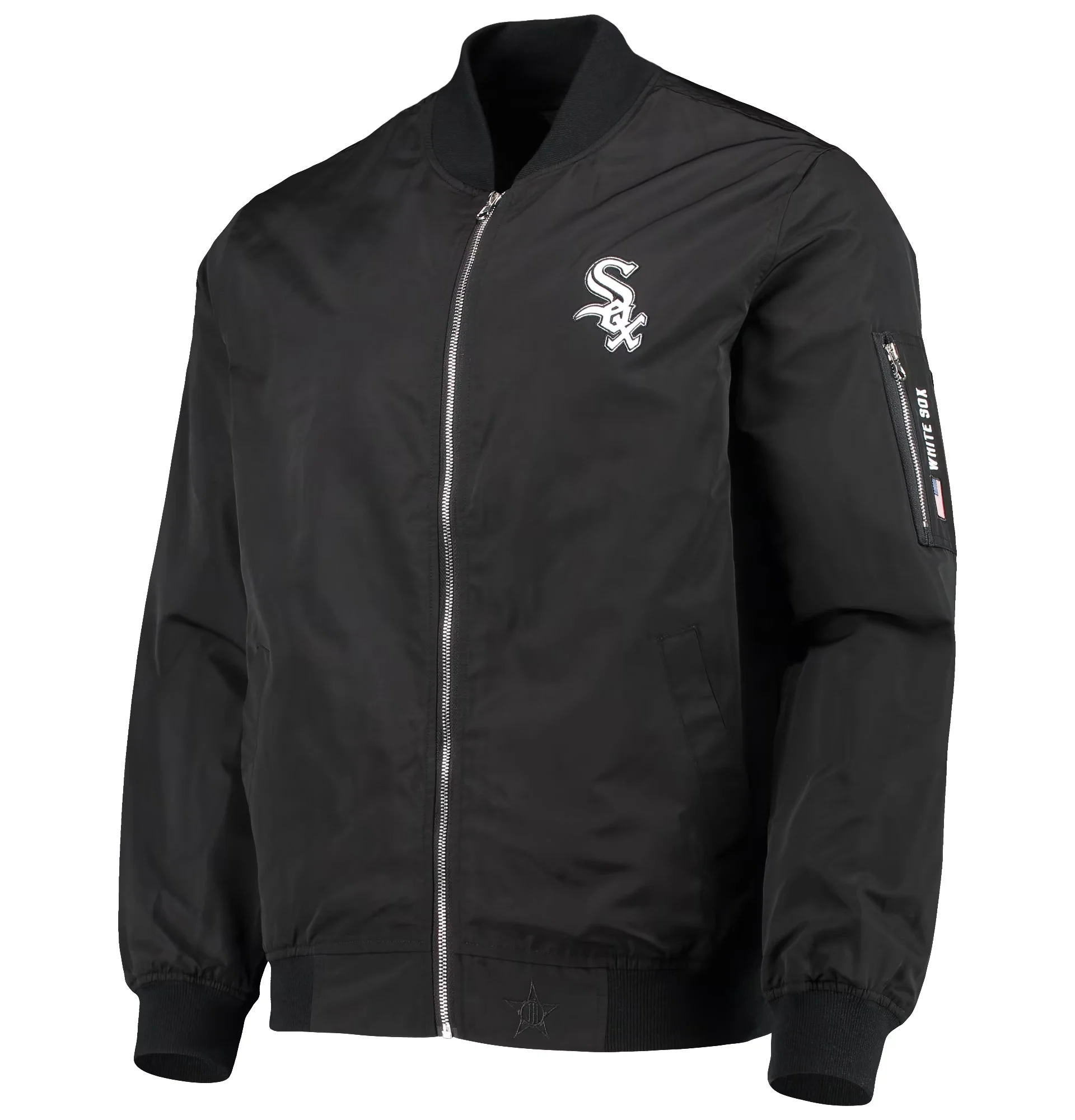 Chicago White Sox Full Zip Bomber Black Varsity Jacket TeamJacketShop