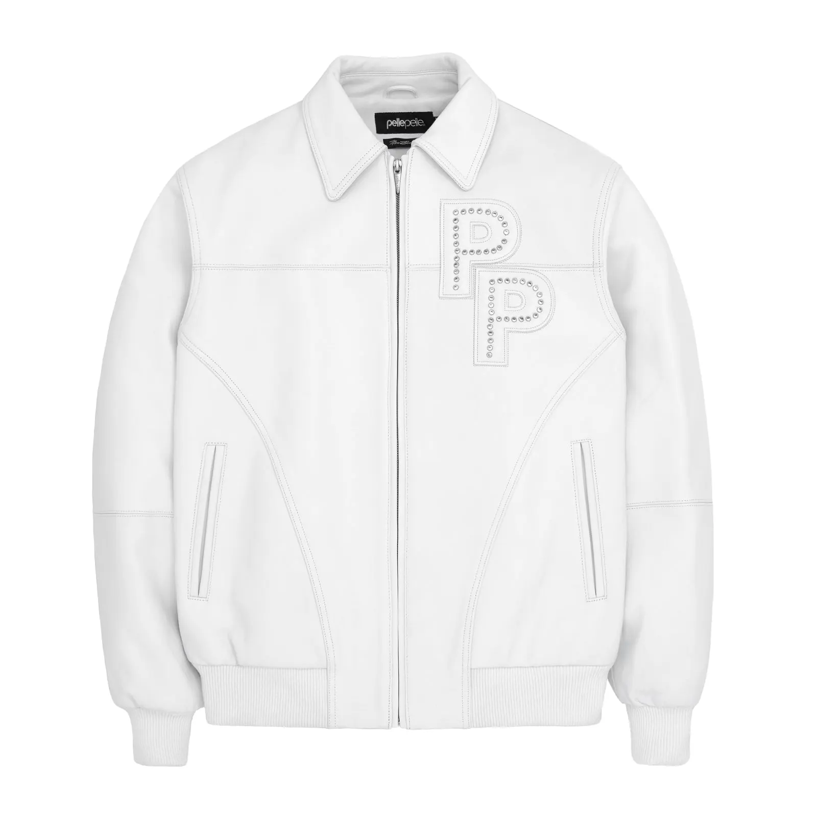 Luminous Style White Leather Jacket – Stones Edition by Pelle Pelle (1)