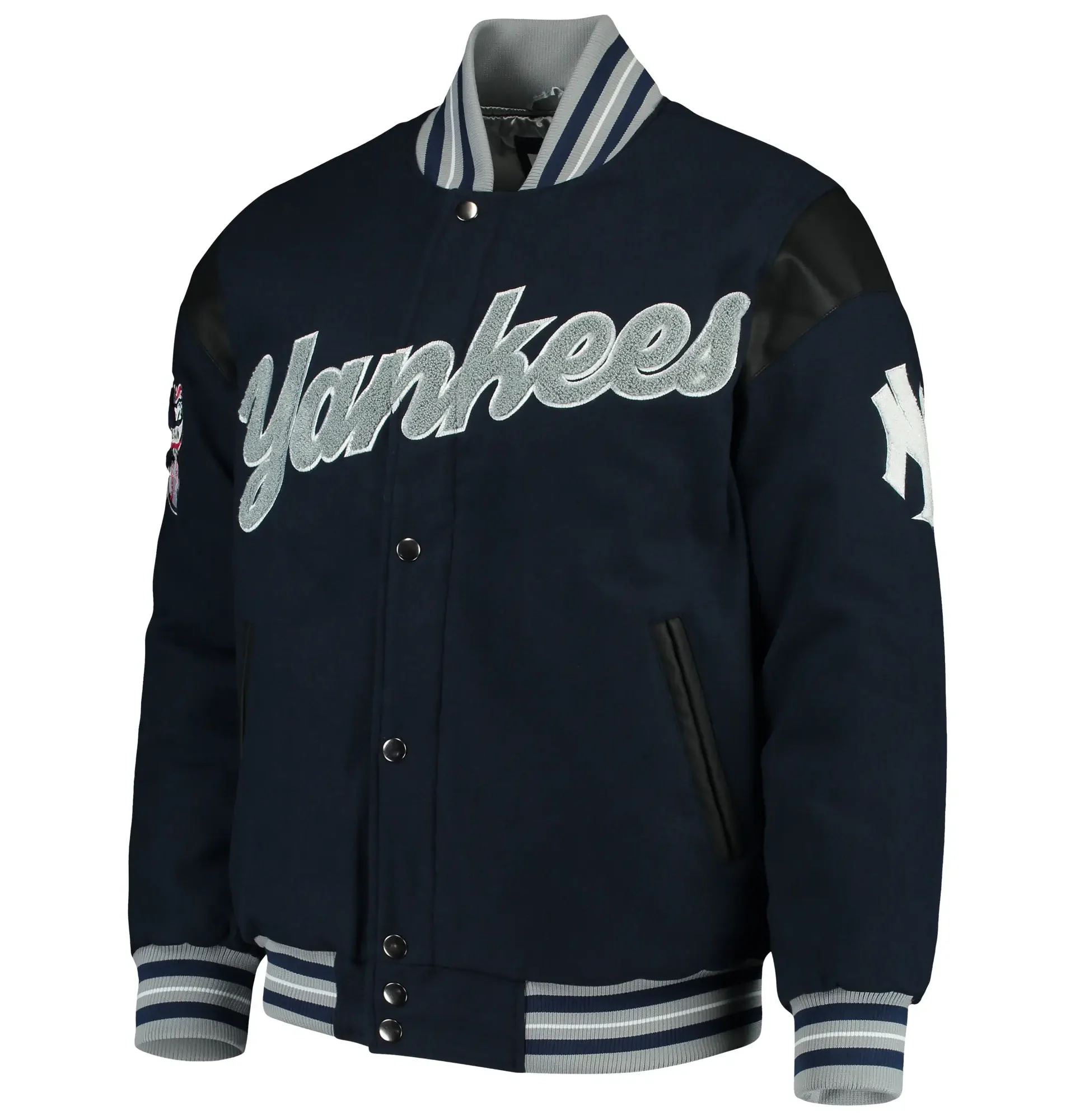 Mens New York Yankees G III Sports Game Ball Full Snap Navy Varsity Jacket TeamJacketShop