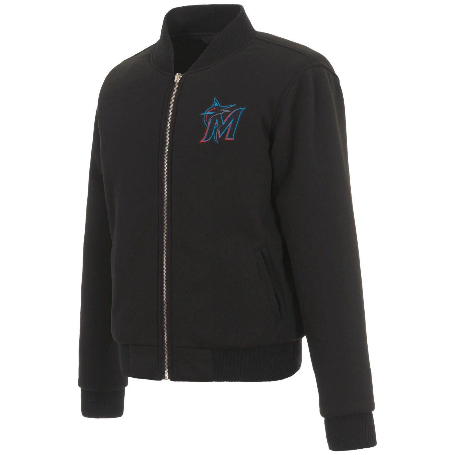 Miami-Marlins-Baseball-Team-Players-Full-Zip-Black-Wool-Varsity-Jacket-team jackeet 1