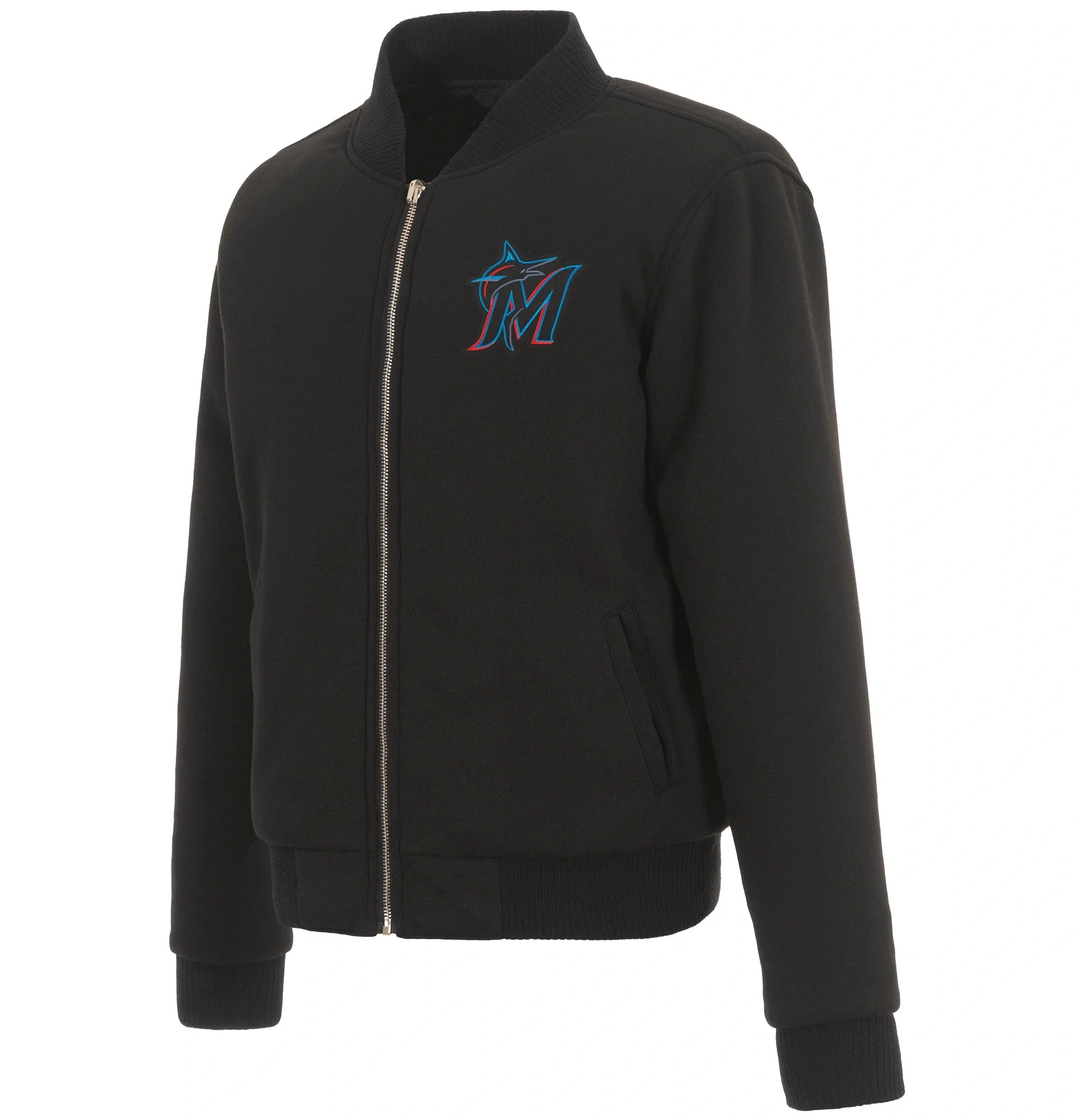 Miami-Marlins-Baseball-Team-Players-Full-Zip-Black-Wool-Varsity-Jacket-team jackeet 1