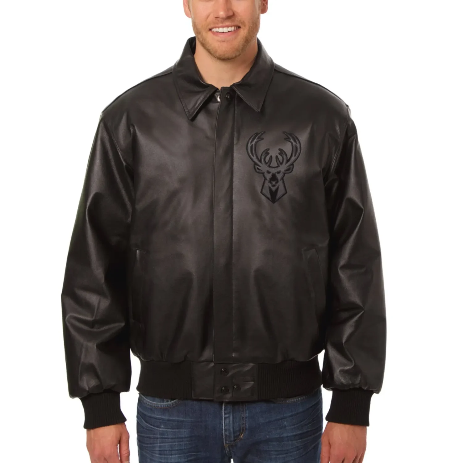 Milwaukee-Bucks-Bomber-Varsity-Leather-Jacket-Team jacket 1