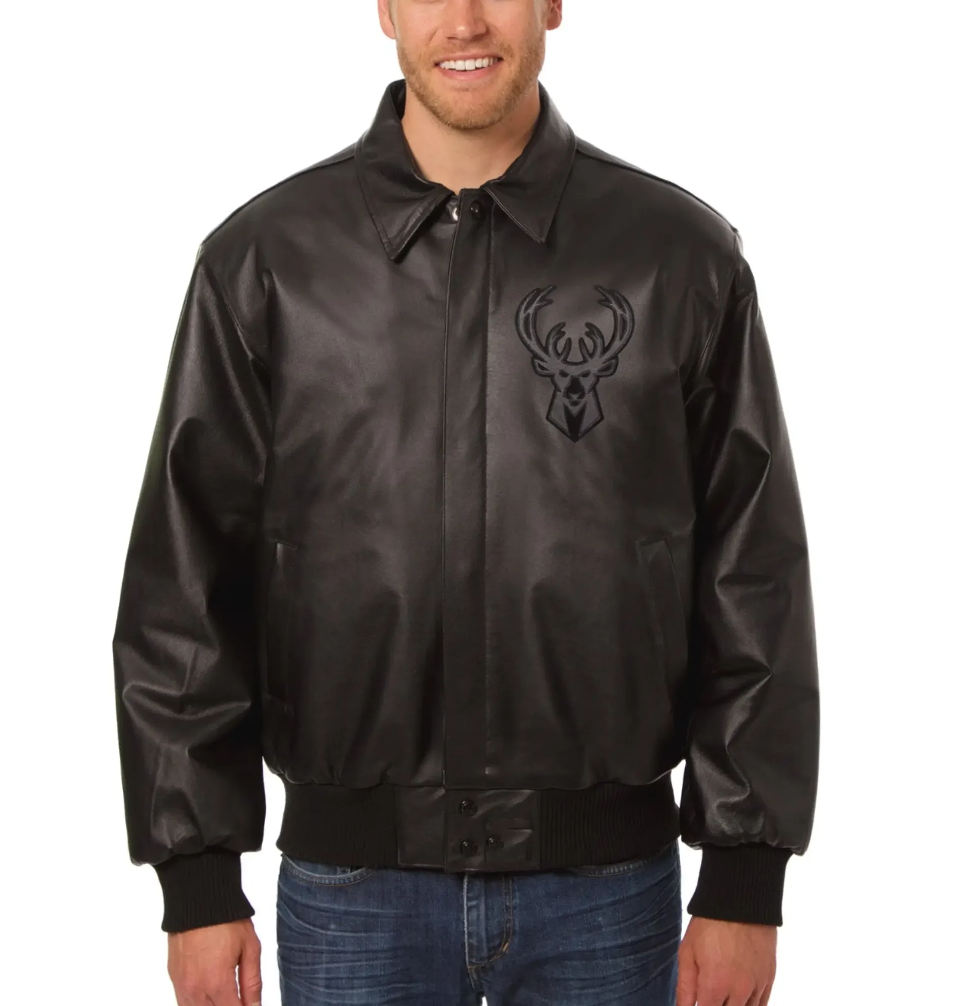 Milwaukee-Bucks-Bomber-Varsity-Leather-Jacket-Team jacket 1