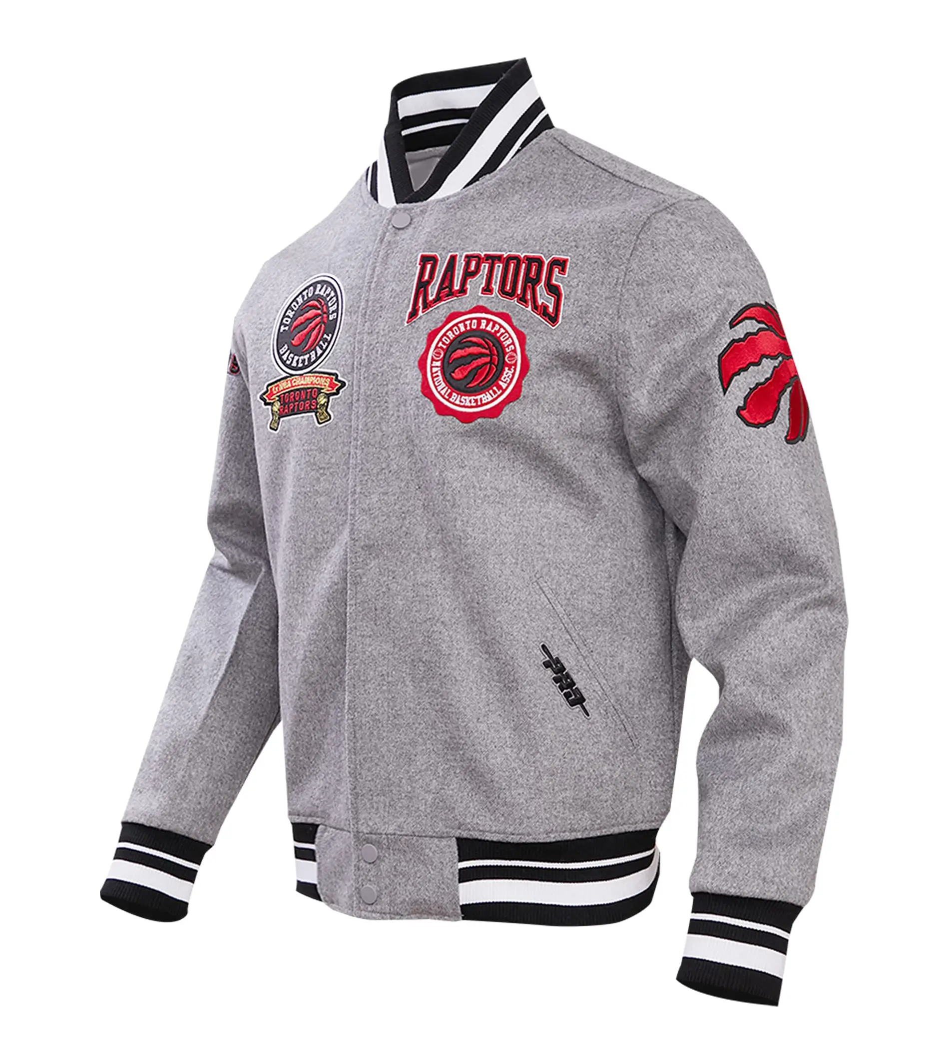 Toronto-Raptors-Pro-Standard-Crest-Emblem-Full-Zip-Gray-Wool-Varsity-Jacket-TeamJacketShop