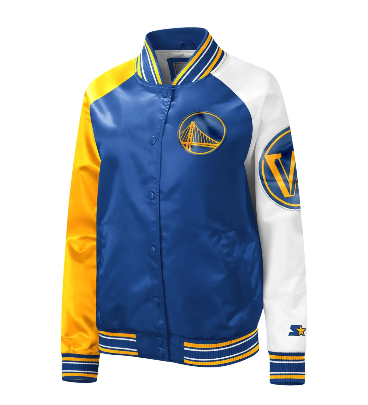 Womens Golden State Warriors Starter Royal The Prospect Raglan Full Snap Jacket TeamJacketShop