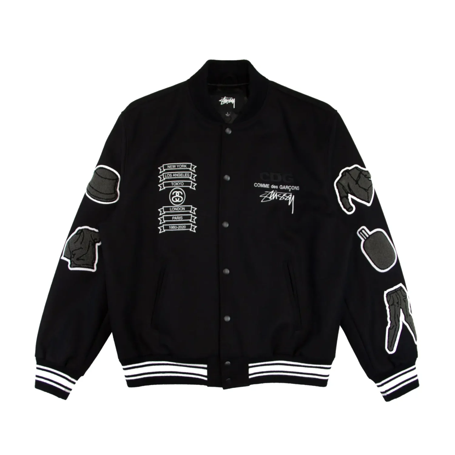 01 Stussy CDG 40th Anniversary Varsity Jacket