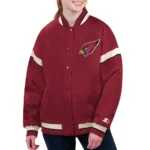 Arizona Cardinals Cardinal Tournament Full-Snap Satin Varsity Jacket