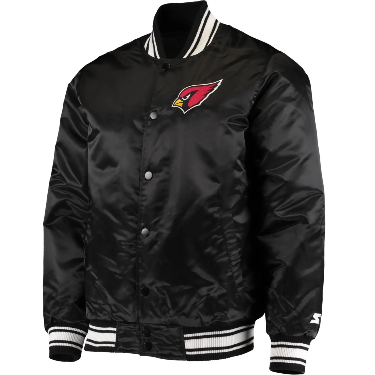 Arizona Cardinals Starter Locker Room Full Snap Satin Varsity Jacket 1 1