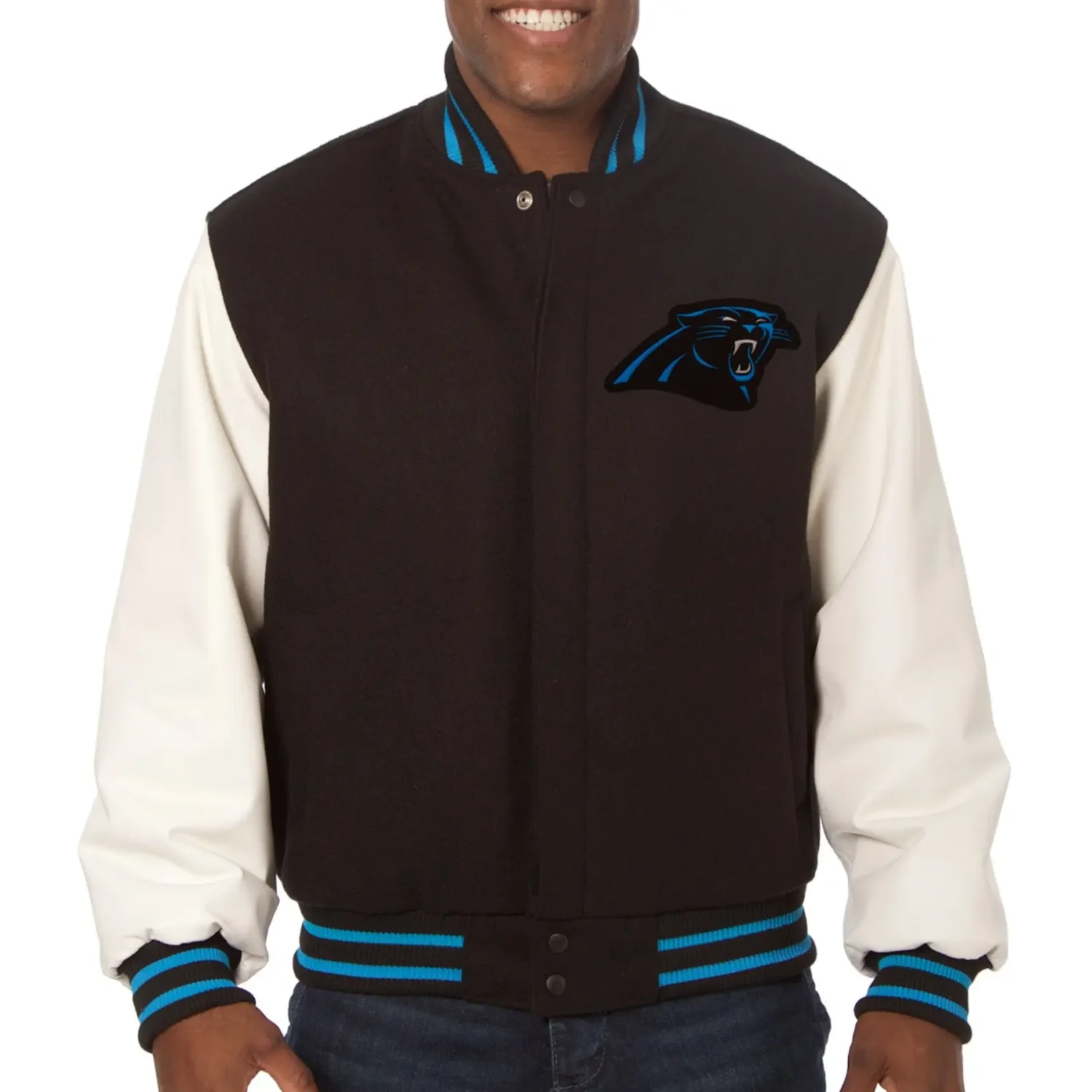 Carolina Panthers Wool Leather Varsity Jacket 1 1