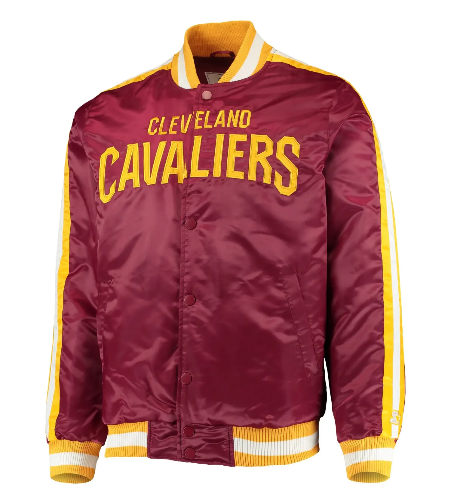 Cleveland Cavaliers The Offensive Maroon Satin Varsity Jacket 1