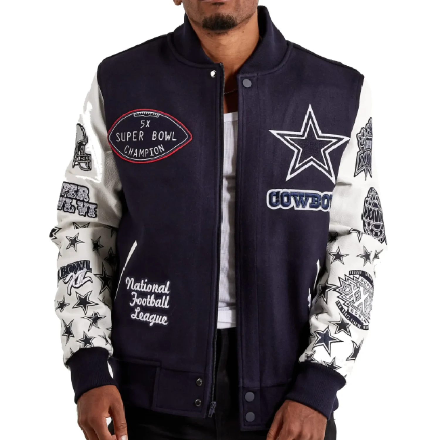 Dallas Cowboys Wool Faux Leather Varsity Jacket 1 1 scaled team jacket 1