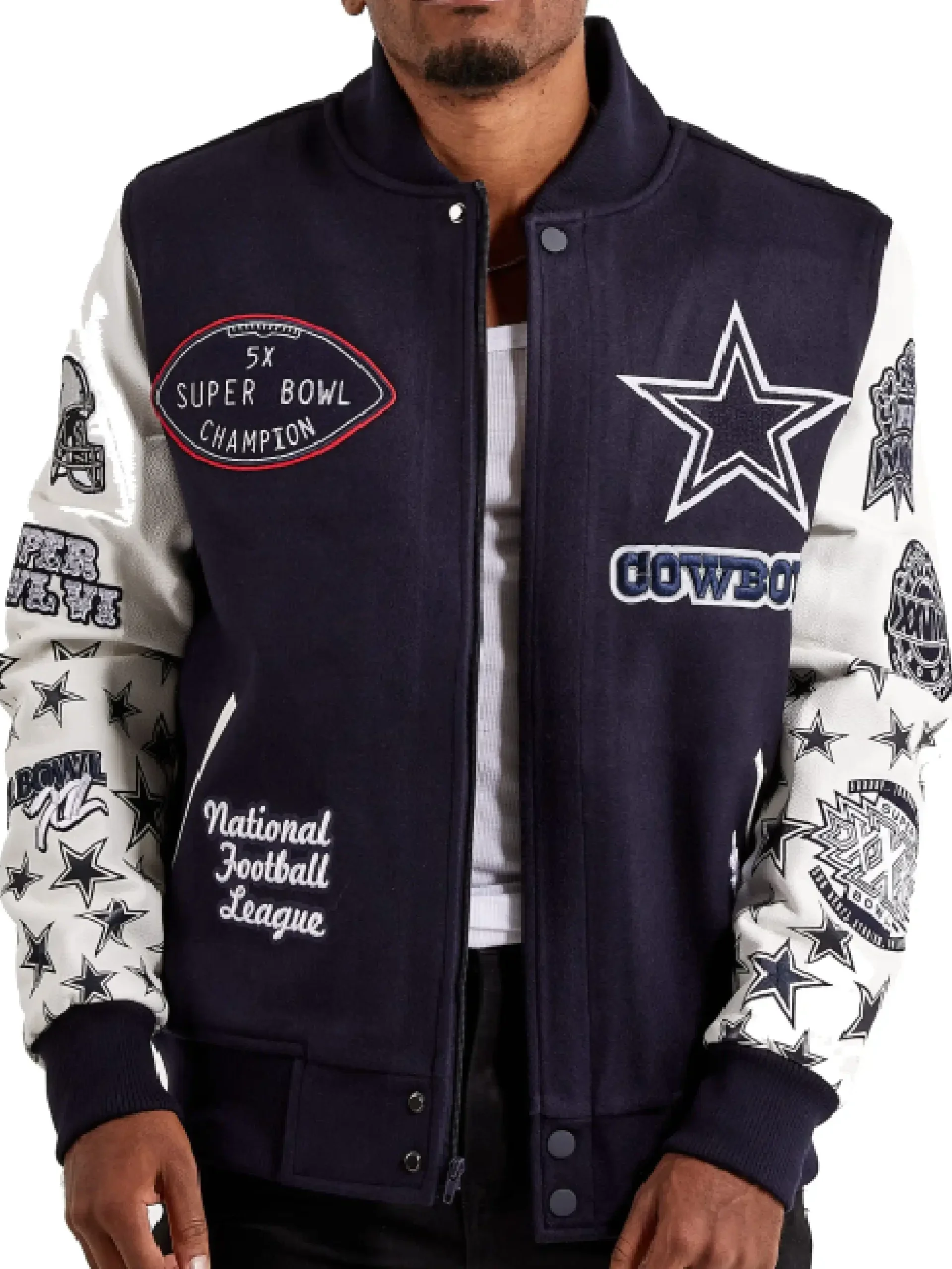 Dallas Cowboys Wool Faux Leather Varsity Jacket 1 1 scaled team jacket 1