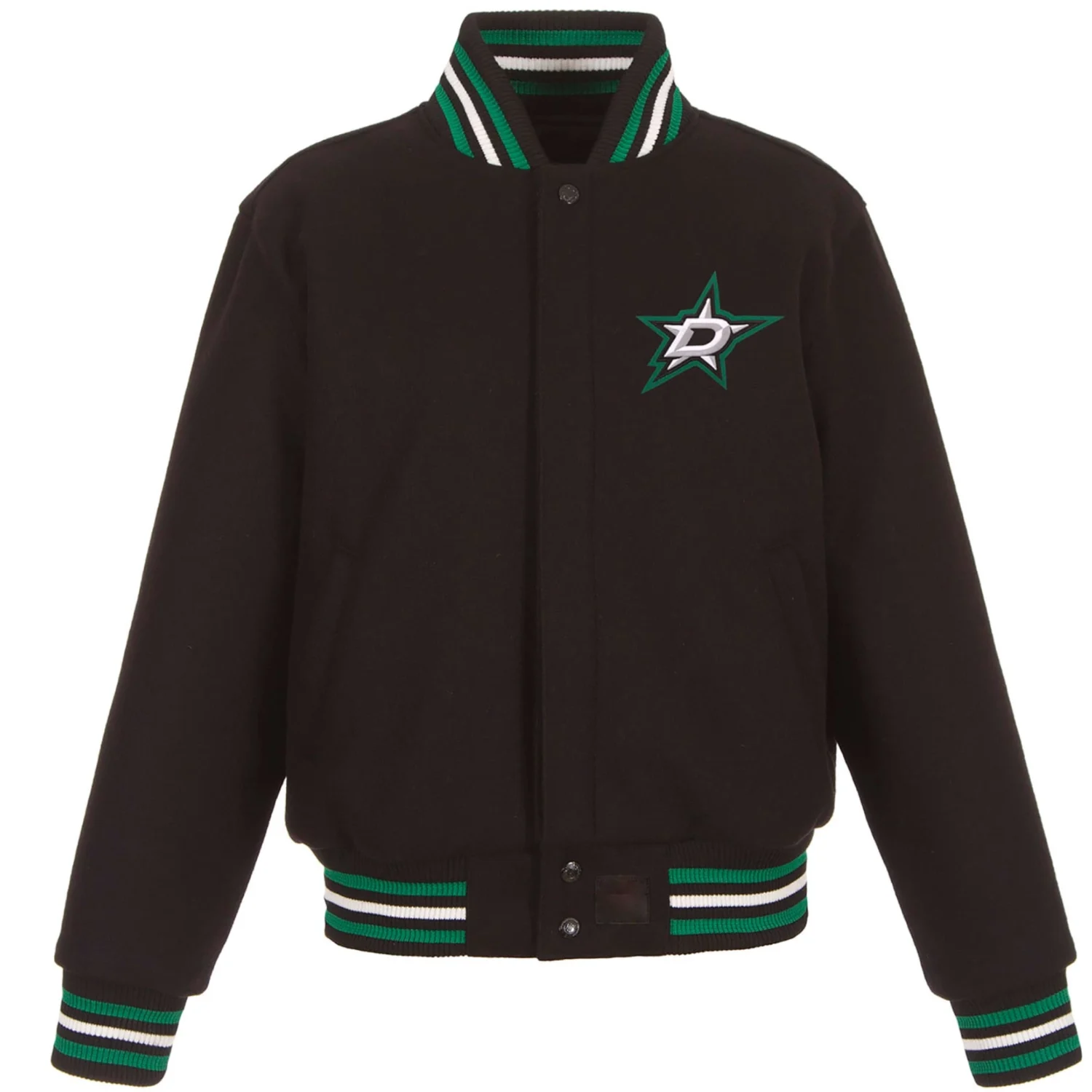 Dallas Stars Domestic Black Wool Varsity team Jacket 1