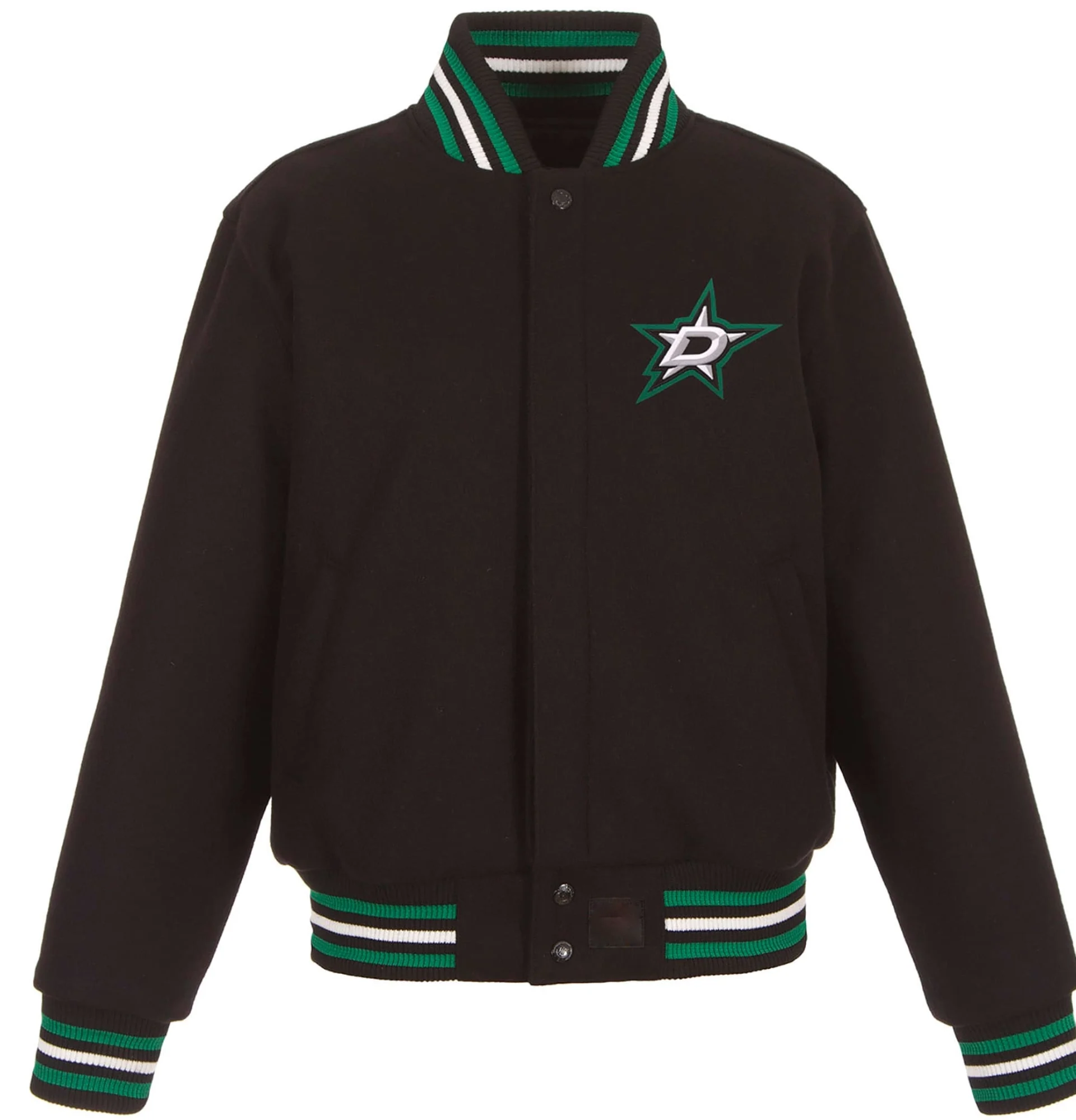 Dallas Stars Domestic Black Wool Varsity team Jacket 1