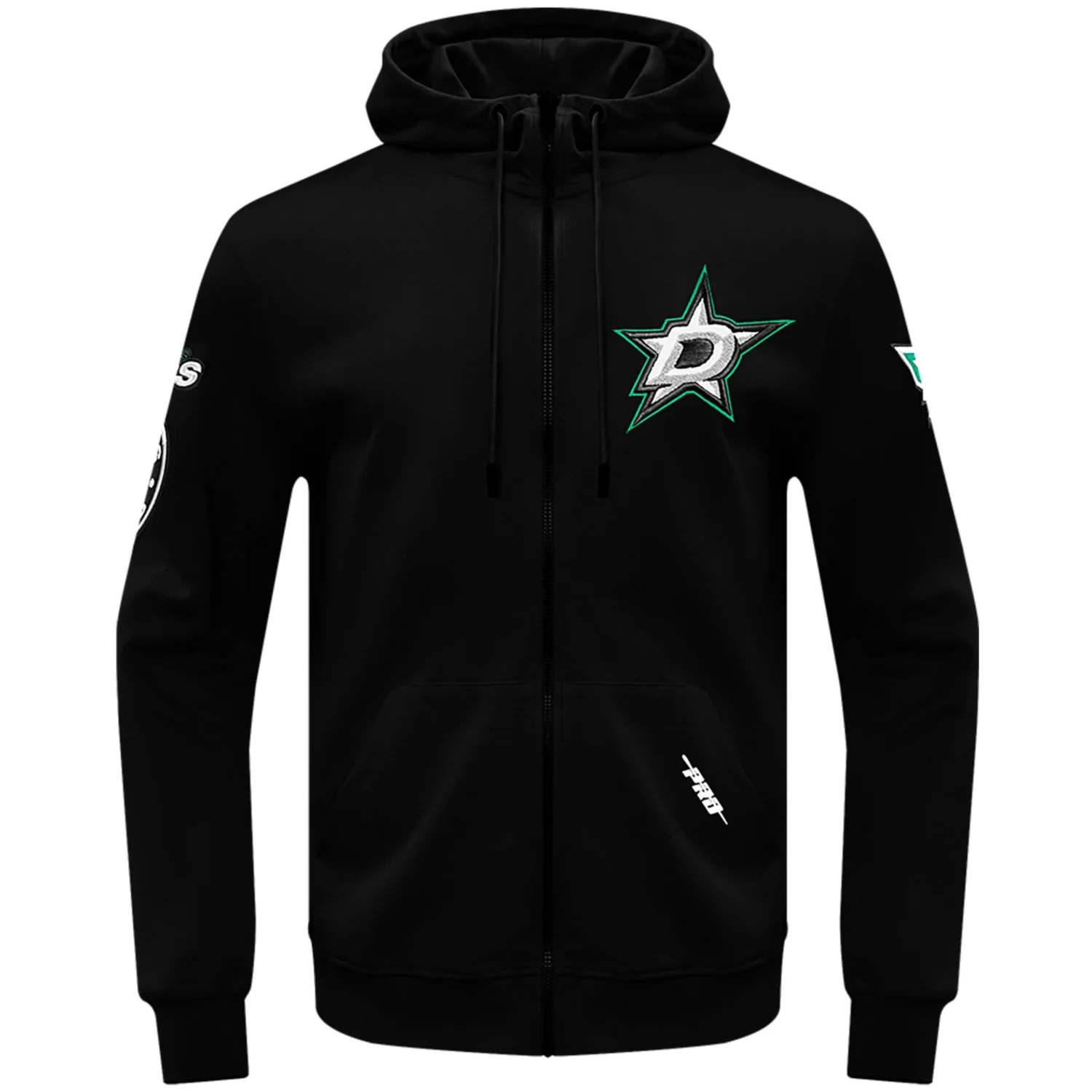 Dallas Stars Pro Standard Classic Chenille Full Zip Hoodie Black Varsity Team Jacket 1