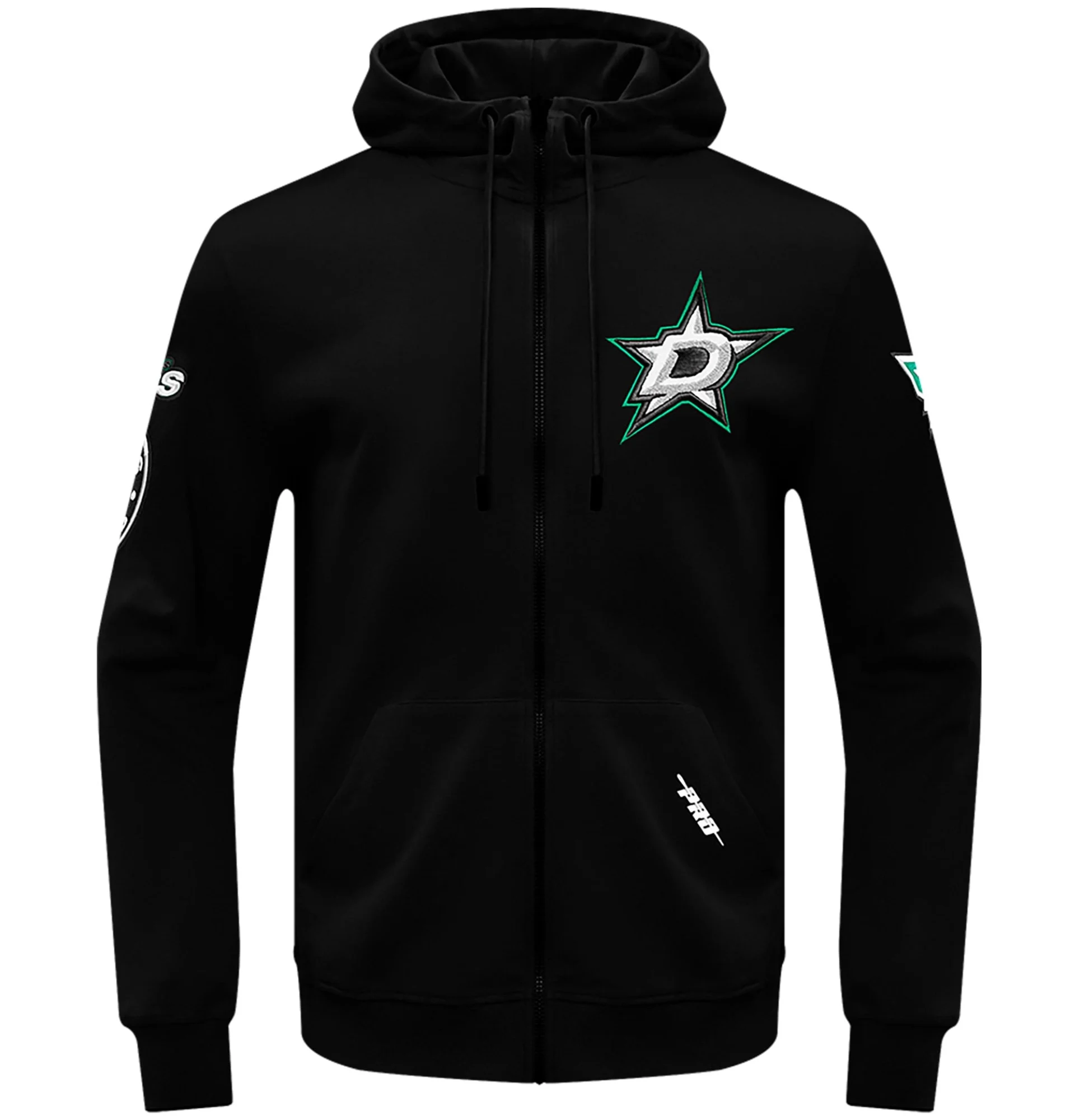 Dallas Stars Pro Standard Classic Chenille Full Zip Hoodie Black Varsity Team Jacket 1