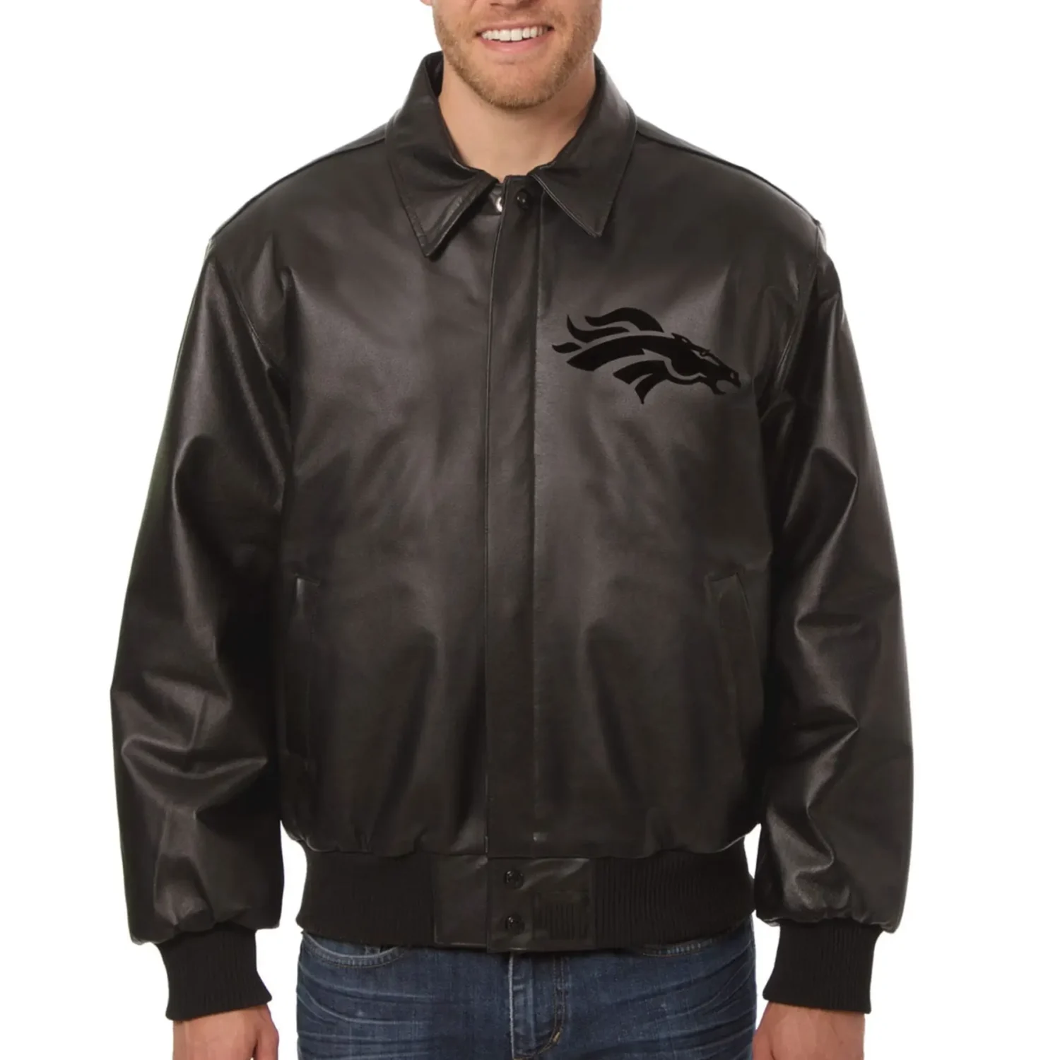 Denver Broncos Bomber Leather Varsity Jacket team jacket 1