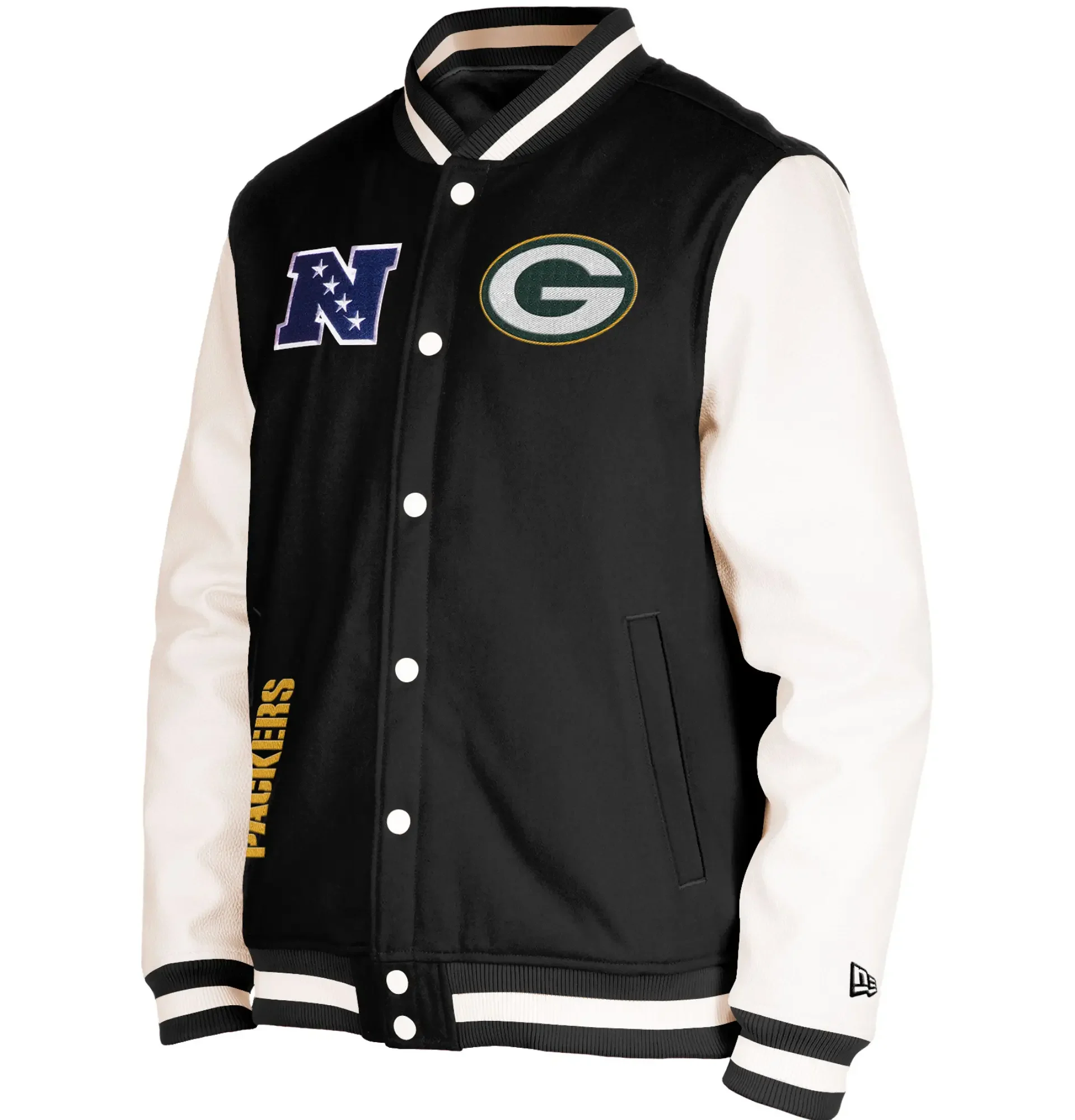 Green Bay Packers Classic Rib Wool Leather Varsity Jacket team jacket 1