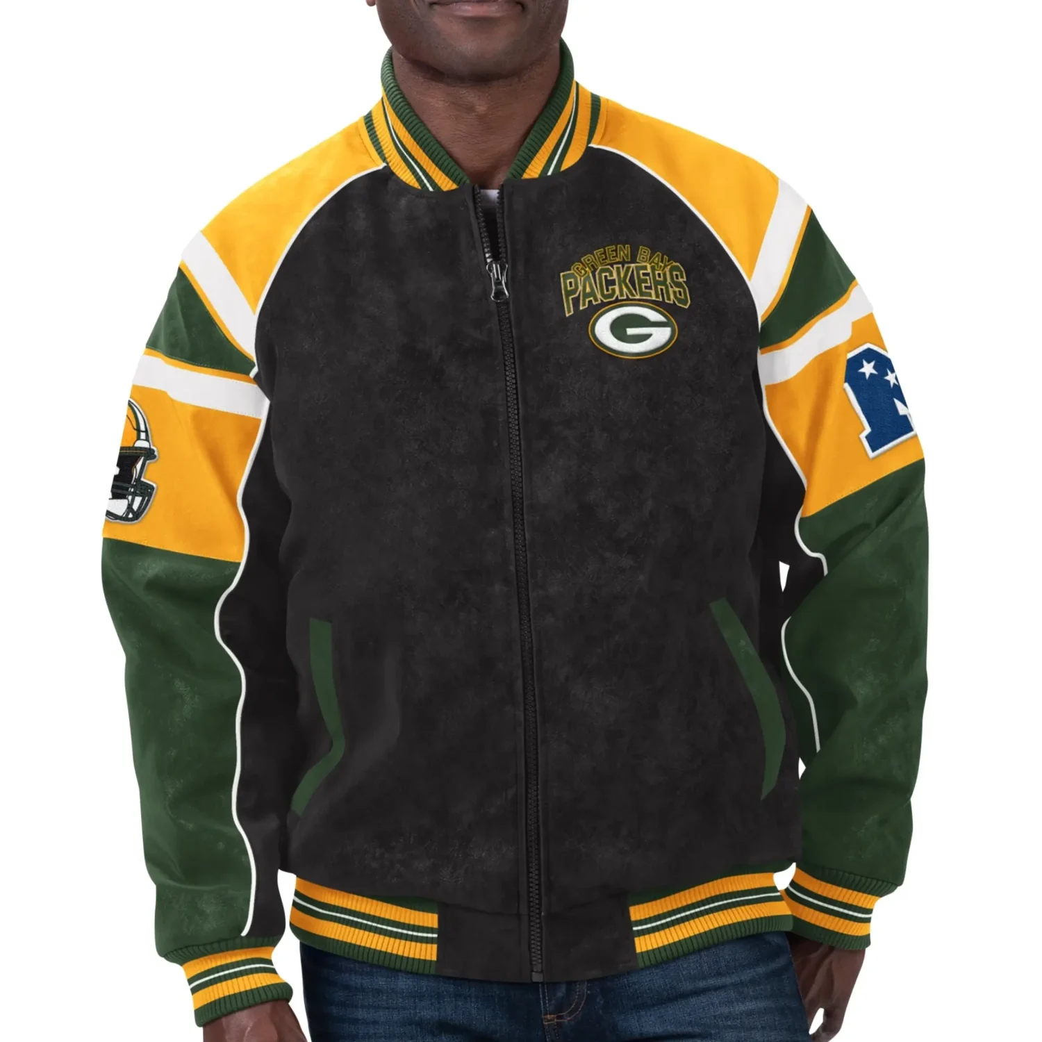 Green Bay Packers G III Sports by Carl Banks Satin Varsity Jacket team jacket 1