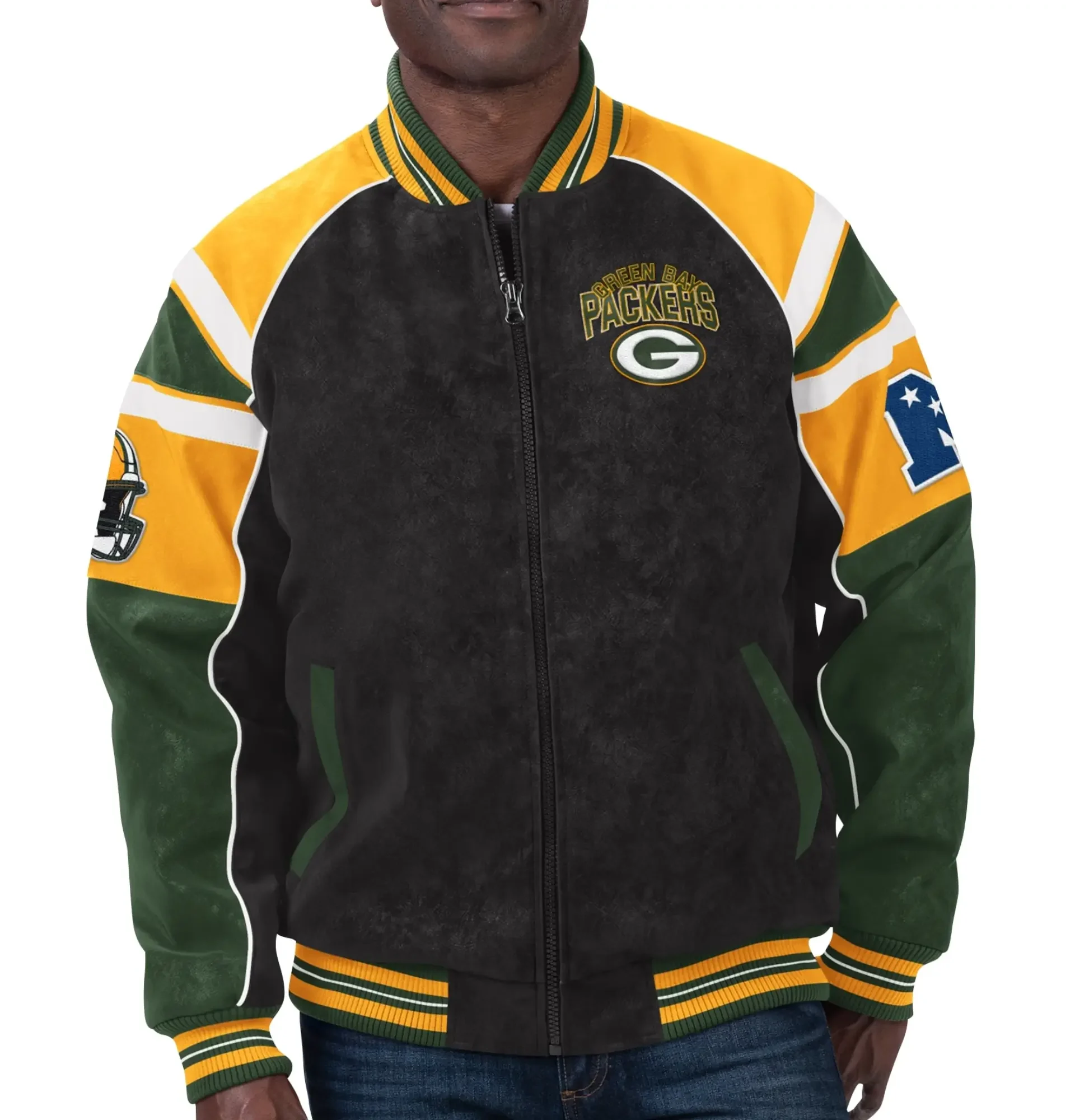 Green Bay Packers G III Sports by Carl Banks Satin Varsity Jacket team jacket 1