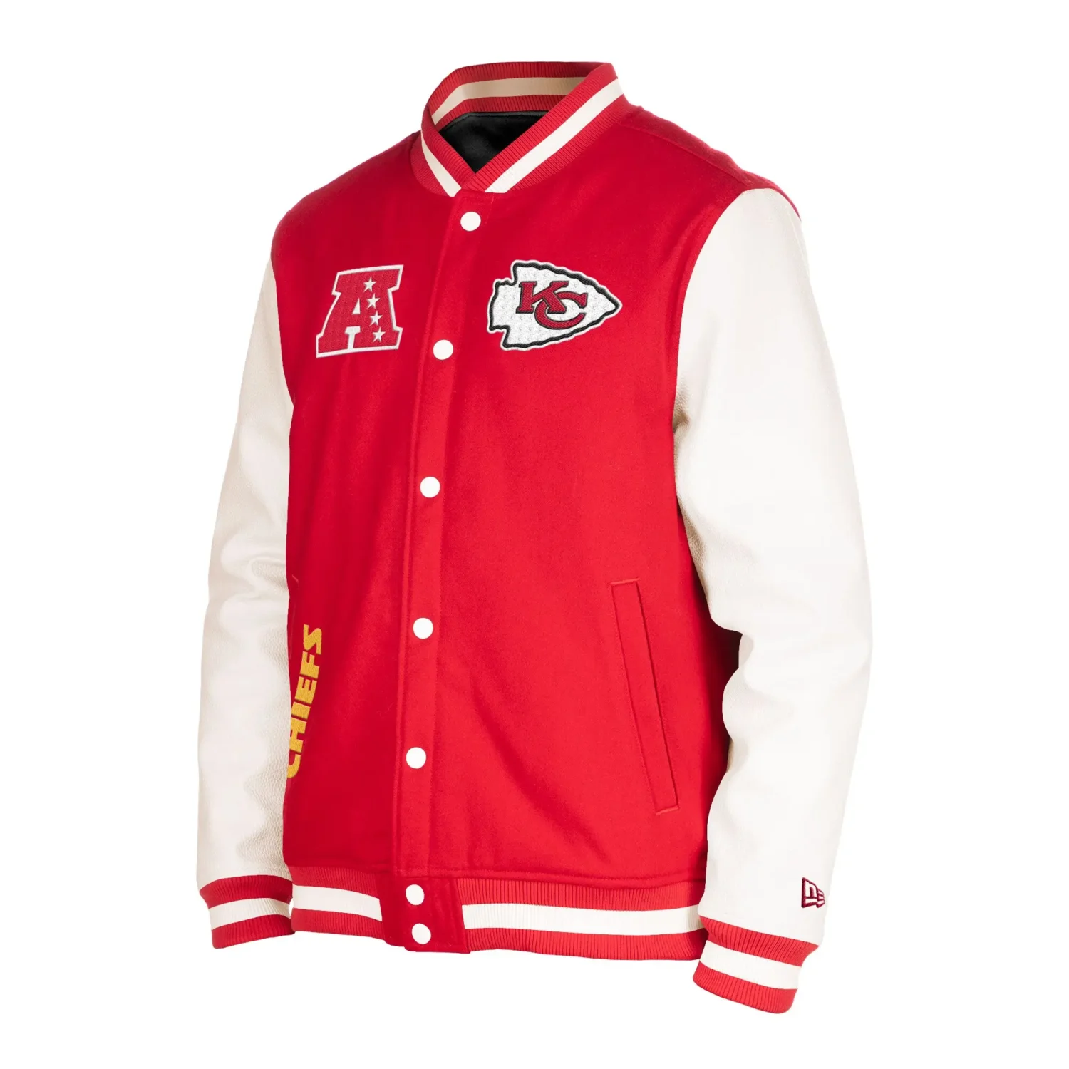 Kansas City Chiefs New Era Third Down Full Snap Red White Wool Leather Varsity Jacket team jacket 1