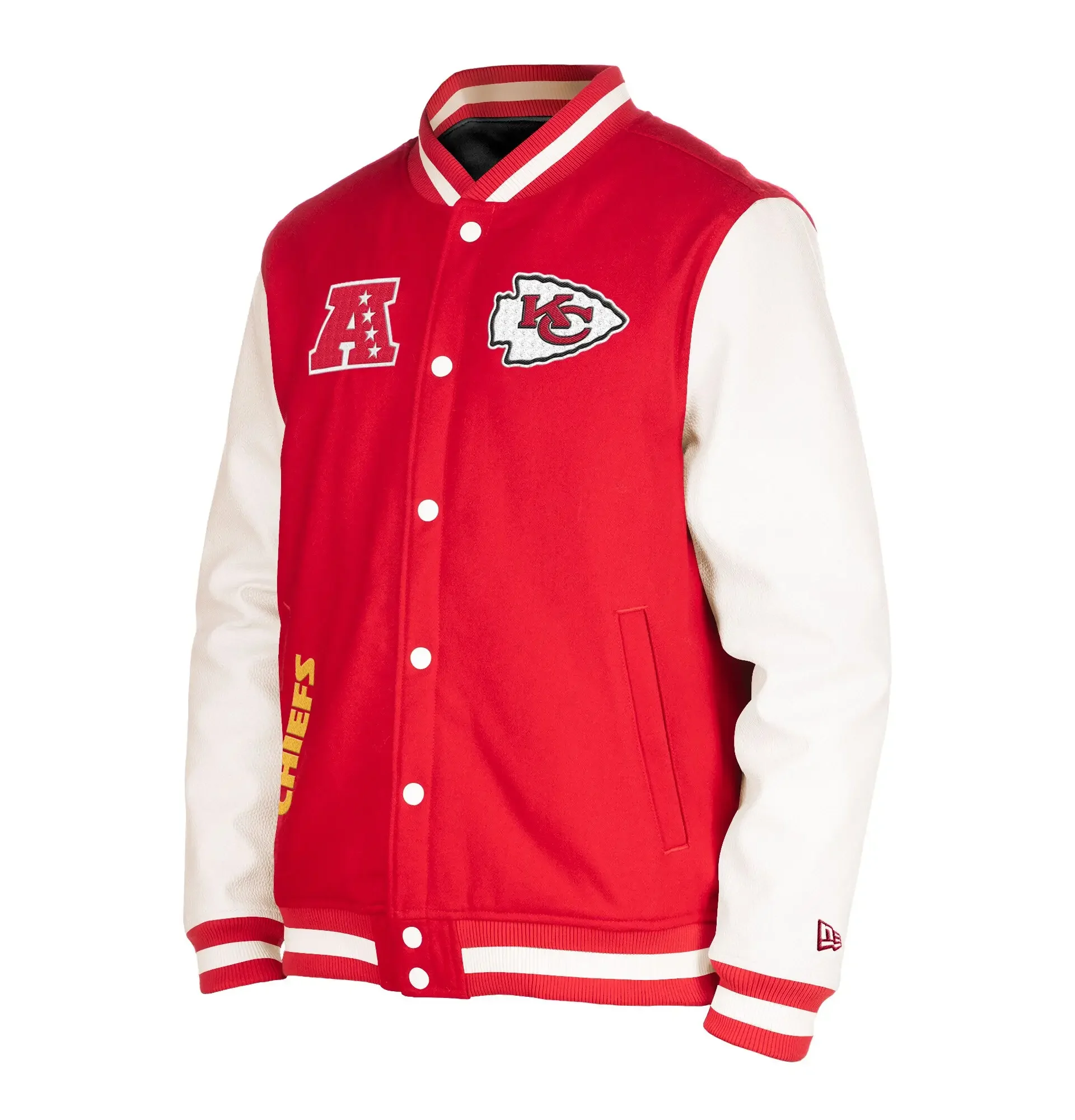 Kansas City Chiefs New Era Third Down Full Snap Red White Wool Leather Varsity Jacket team jacket 1