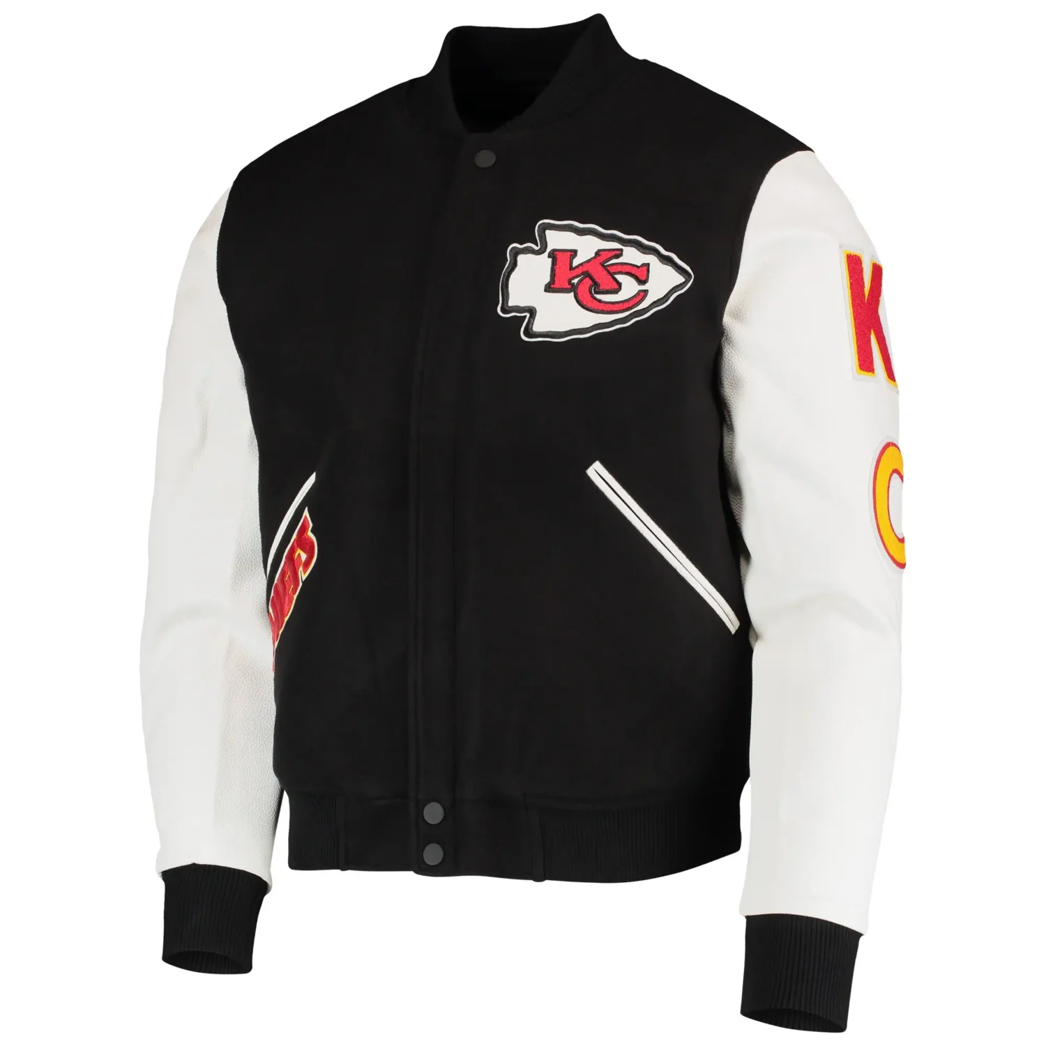 Kansas City Chiefs Pro Standard Logo Full Zip Black White Varsity Jacket team jacket 1