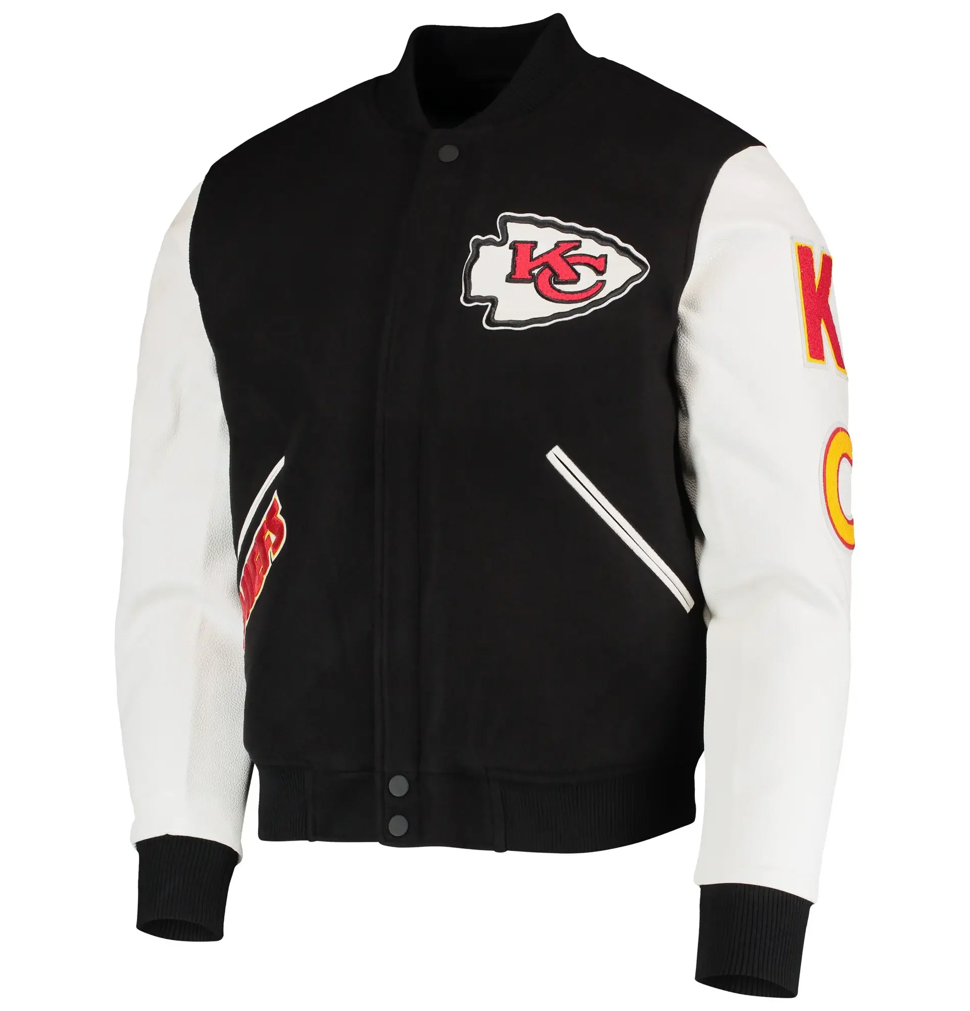 Kansas City Chiefs Pro Standard Logo Full Zip Black White Varsity Jacket team jacket 1