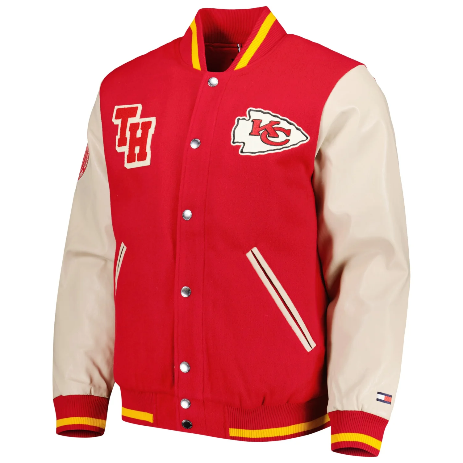 Kansas City Chiefs Tommy Hilfiger Full Zip Red wool Leather Varsity Jacket team jacket 1