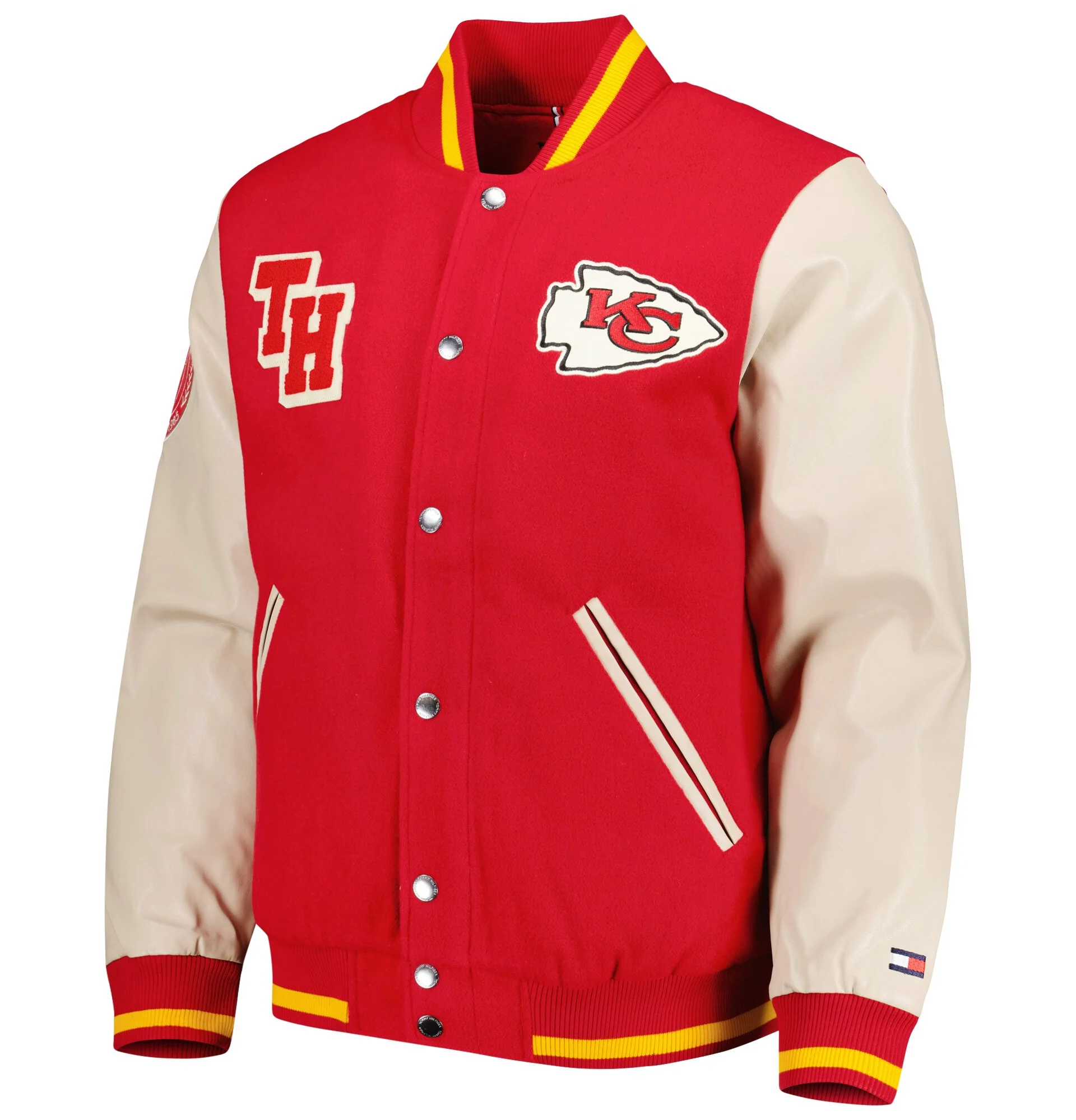 Kansas City Chiefs Tommy Hilfiger Full Zip Red wool Leather Varsity Jacket team jacket 1