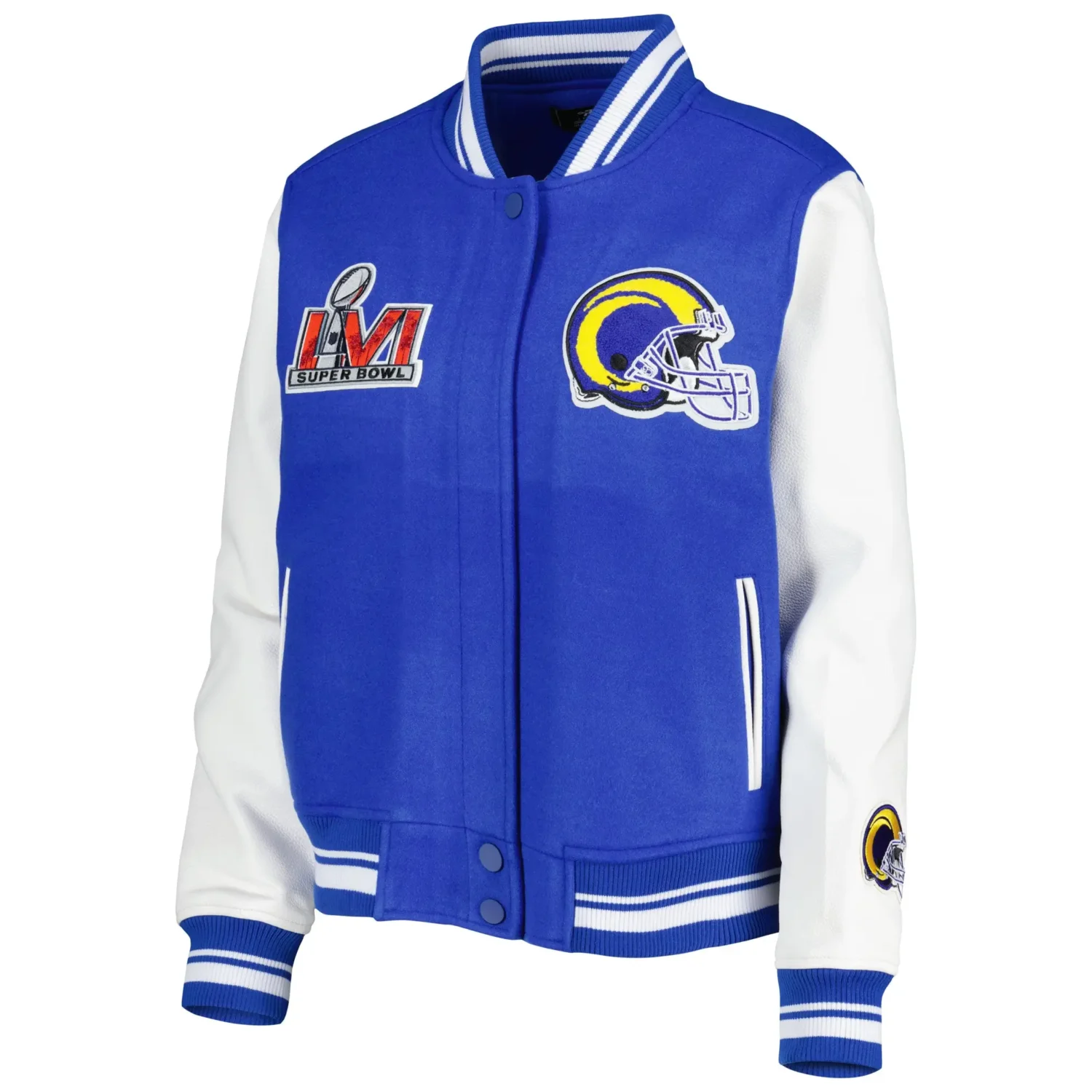 Los Angeles Rams Mash Up Super Bowl Varsity Jacket 1