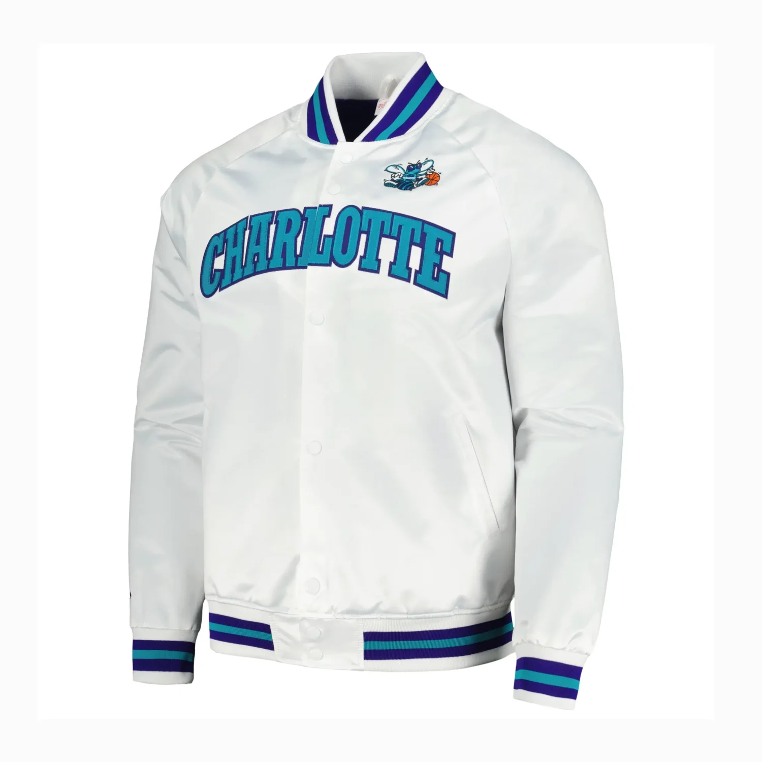 Mens Charlotte Hornets Classics White Varsity Jacket Team jacket 1