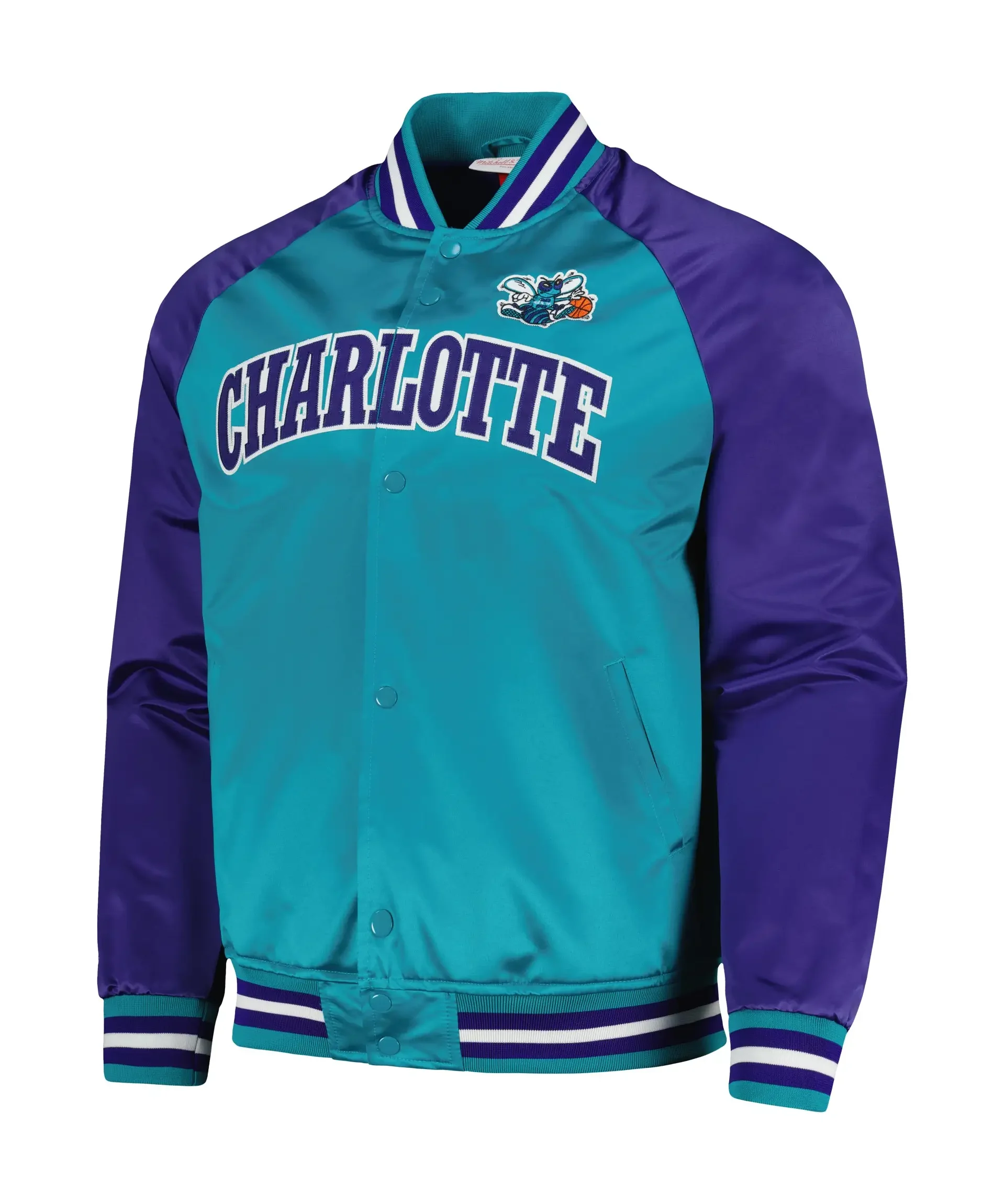 NBA Mens Charlotte Hornets Satin Varsity Jacket team jacket 1