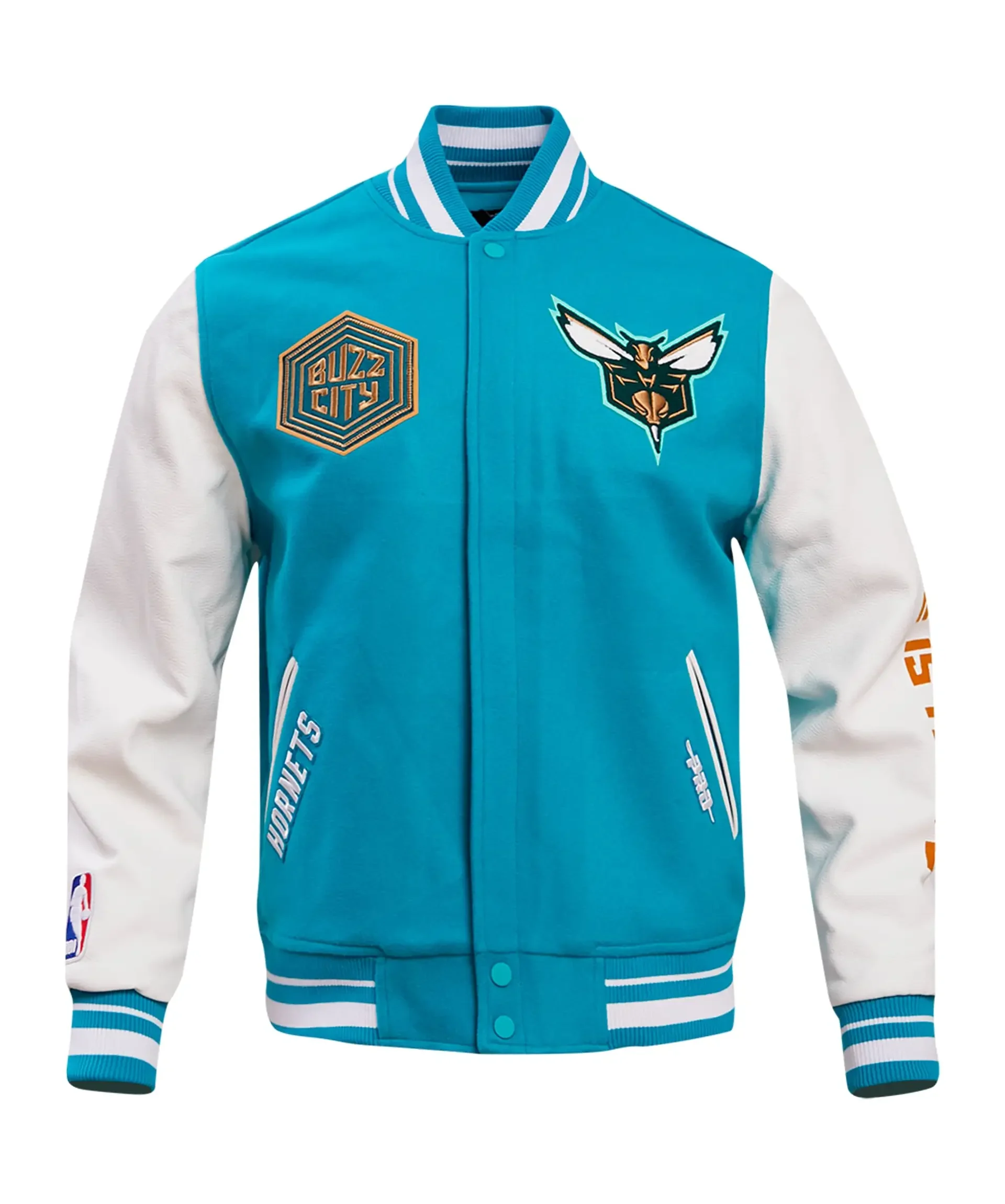 NBA Mens Charlotte Hornets Varsity Jacket Wool Leather team jacket 1