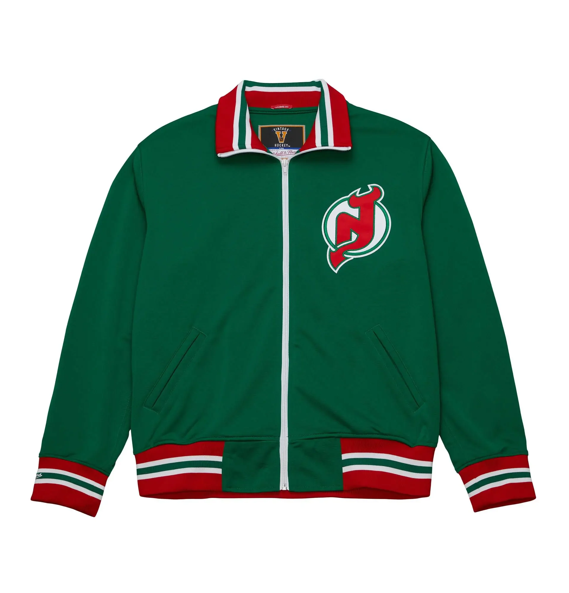 New Jersey Devils Authentic 1984 Warm Up Varsity Jacket TEAM JACKET 1