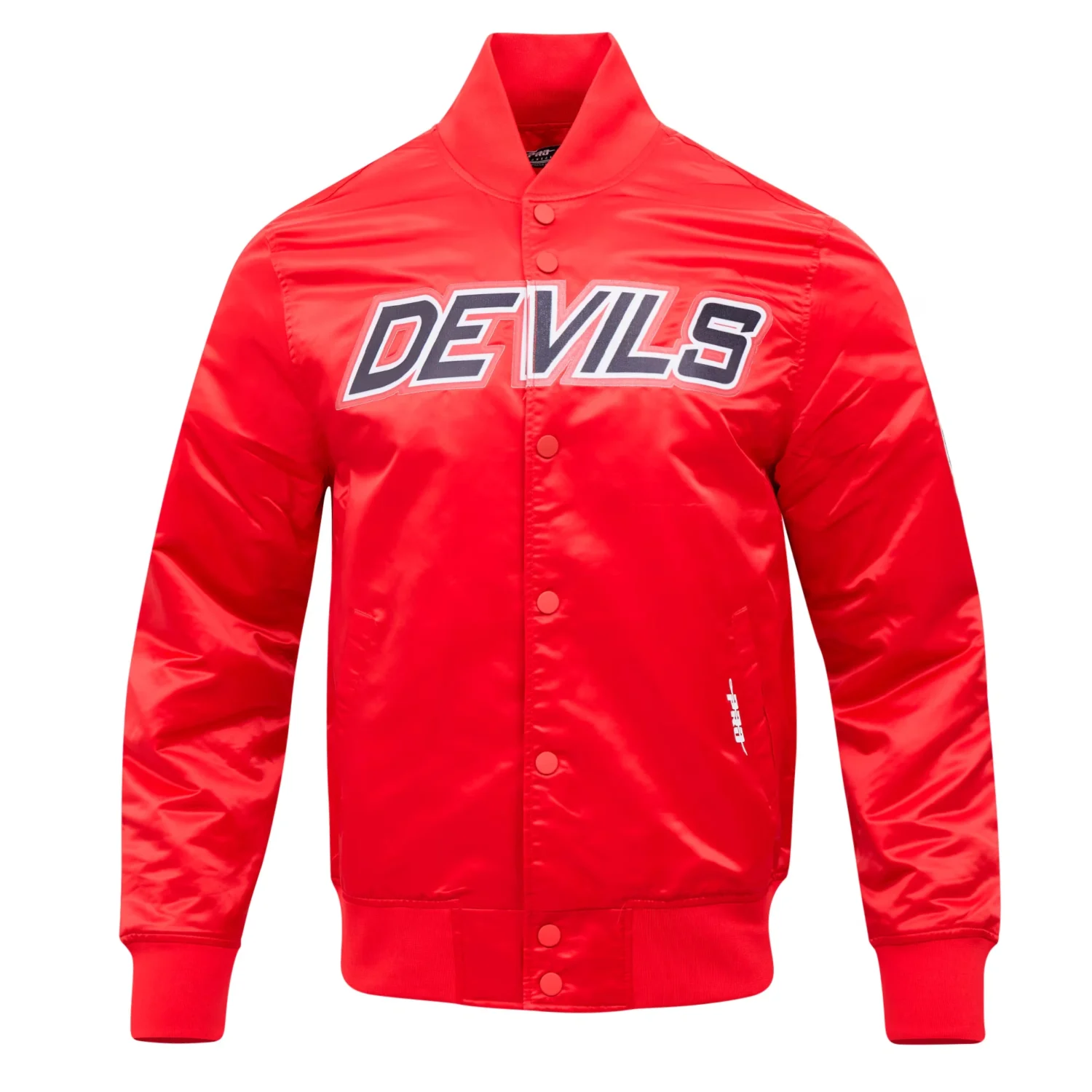 New Jersey Devils Pro Standard Classic Red Satin Varsity Jacket team jacket 1