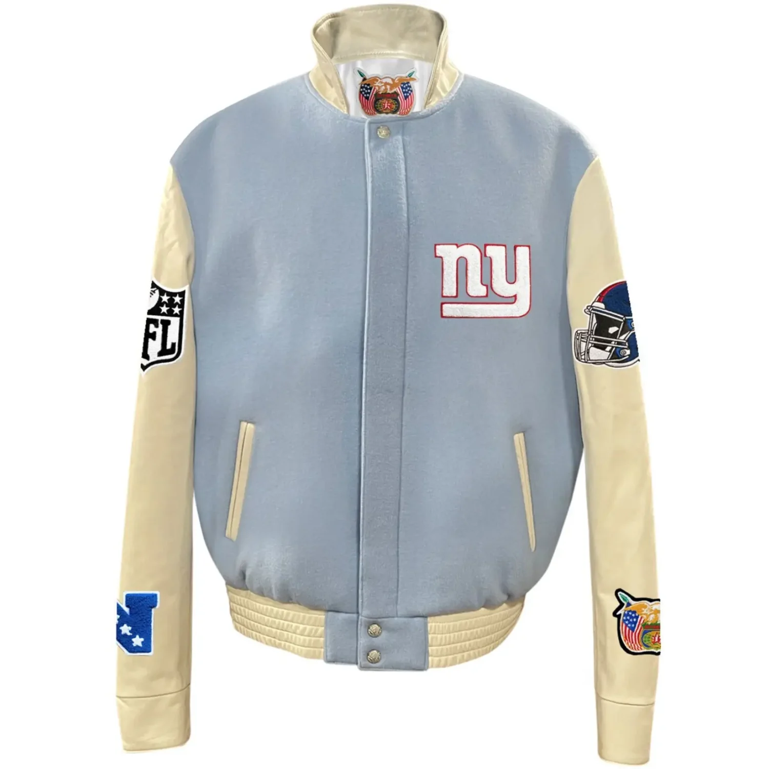 New York Giants Jeff Hamilton Wool Faux Leather Varsity Jacket team jacket 1