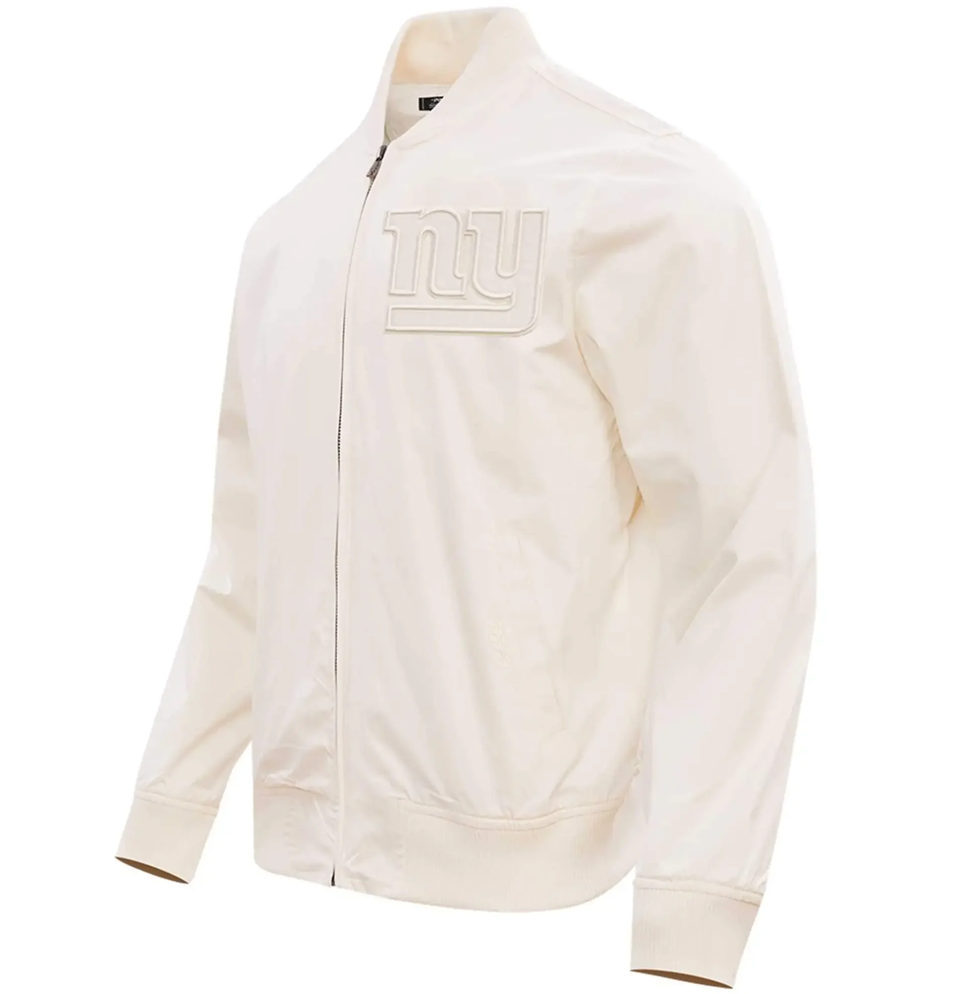 New York Giants Pro Standard Neutral Full Zip Satin Varsity Jacket Team jacket 1