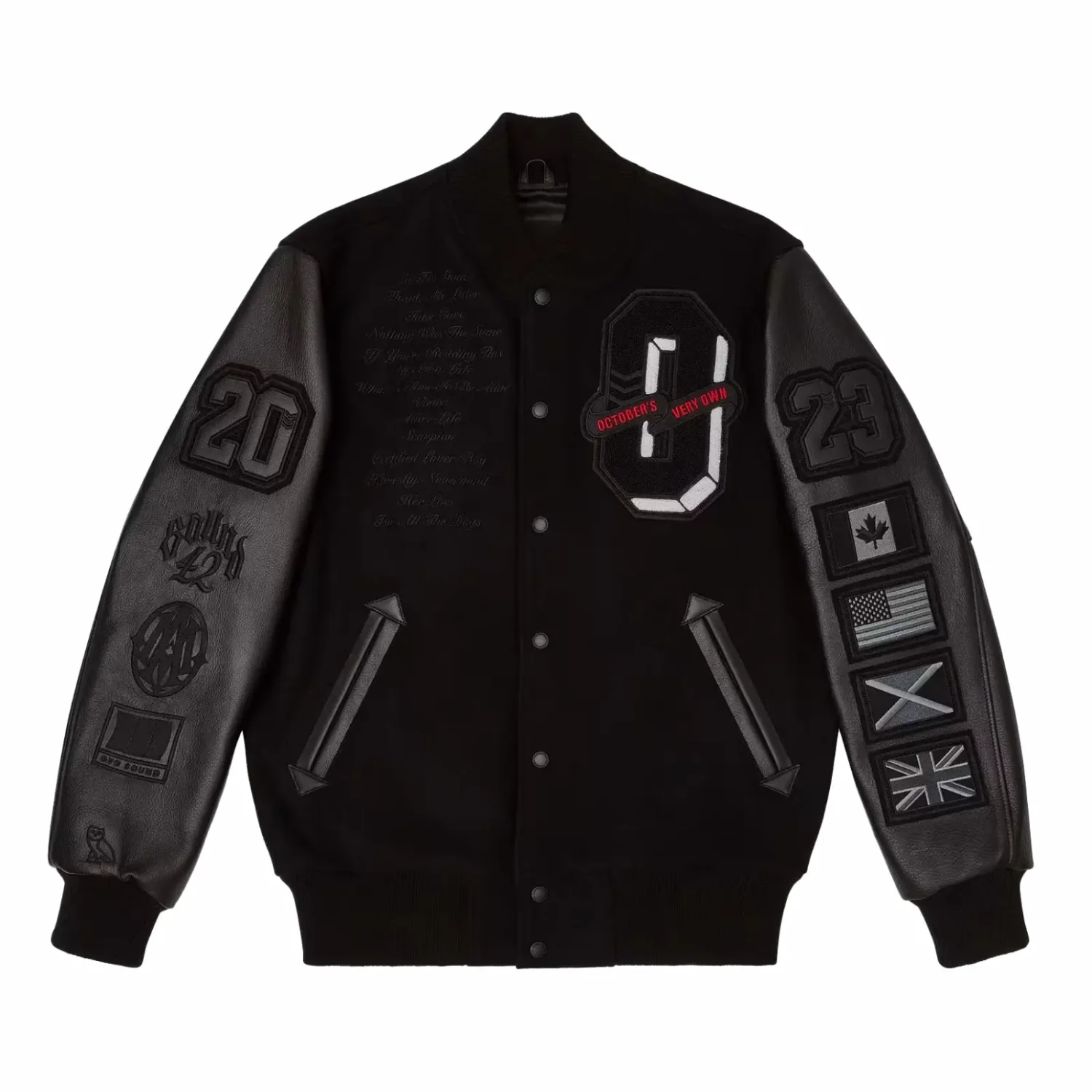 OVO For All The Dogs Varsity Jacket Black team jacket 3