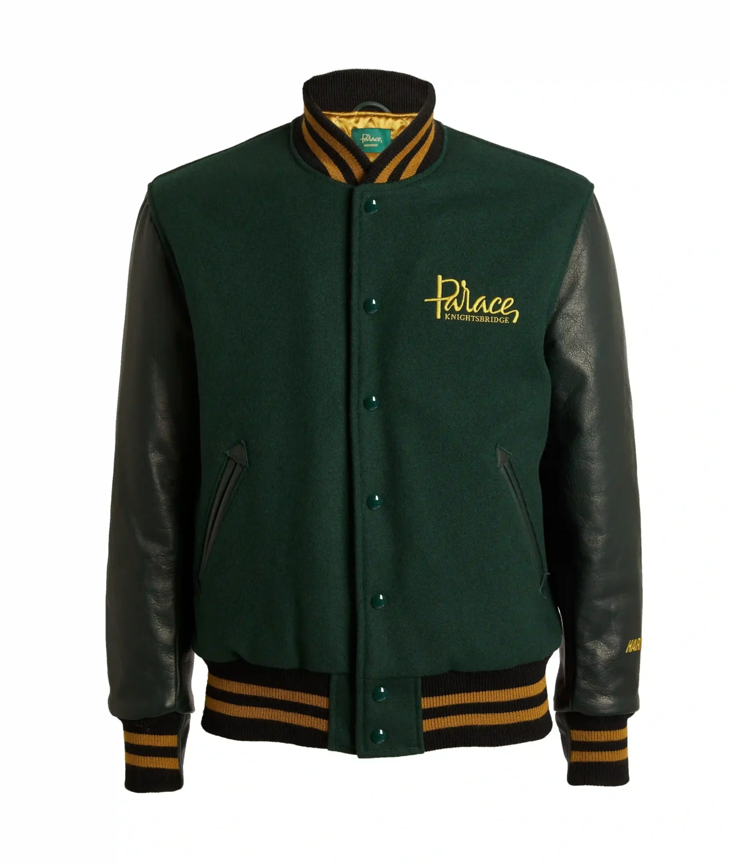 Palace x Harrods Golden Bear Green Black Varsity team jacket