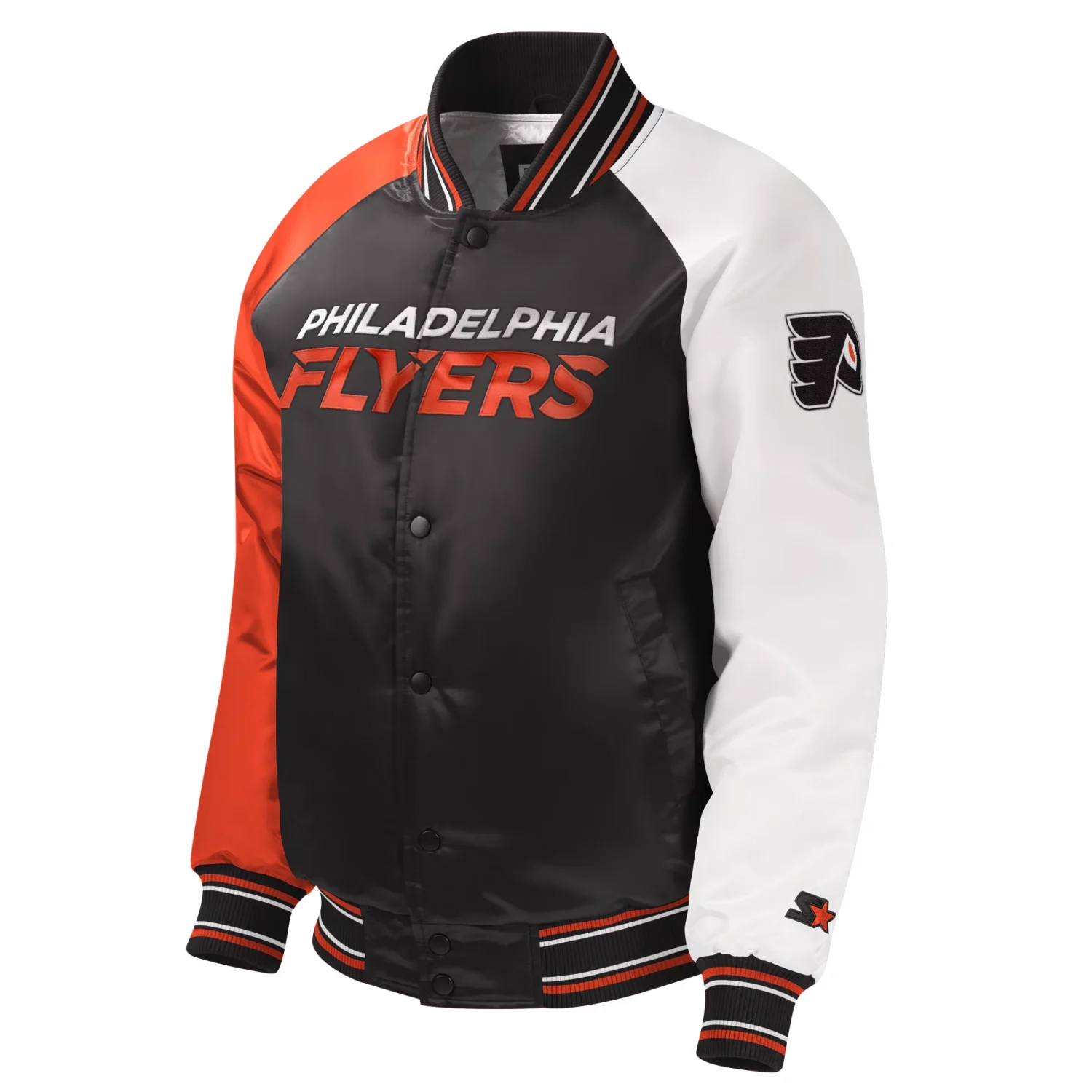 Philadelphia Flyers Starter Youth Raglan Satin Varsity Team Jacket 1