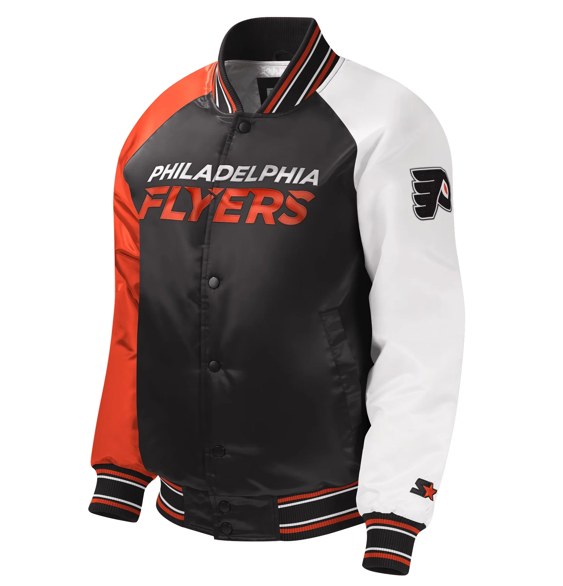 Philadelphia Flyers Starter Youth Raglan Satin Varsity Team Jacket 1