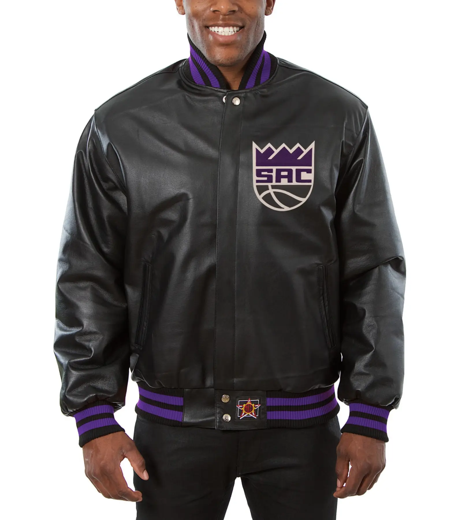 Sacramento Kings Domestic Team Black Leather Jacket 1