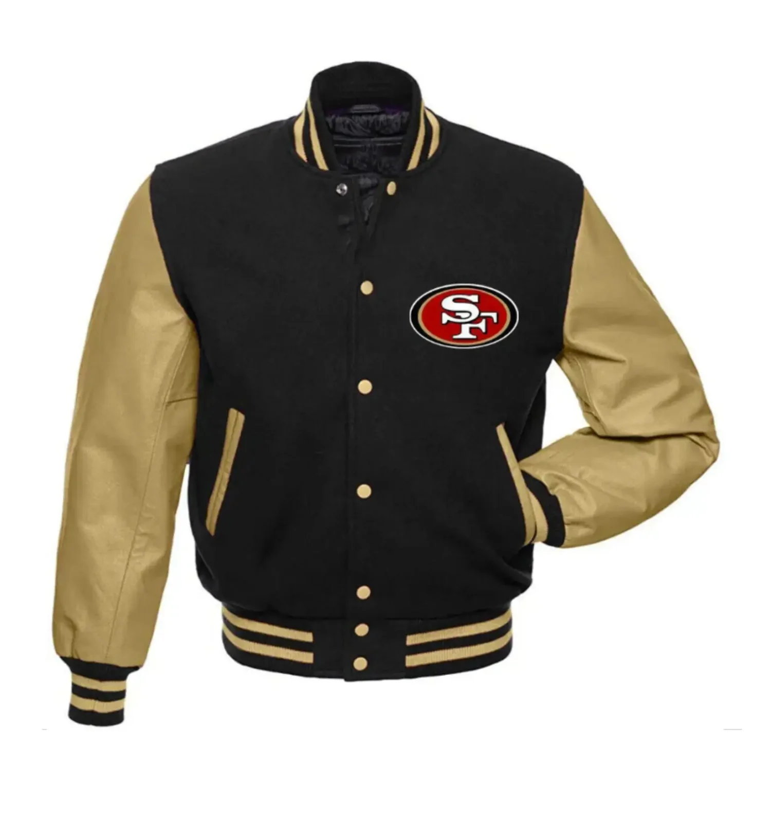 San Francisco 49ers Black & Golden Varsity Jacket (1)