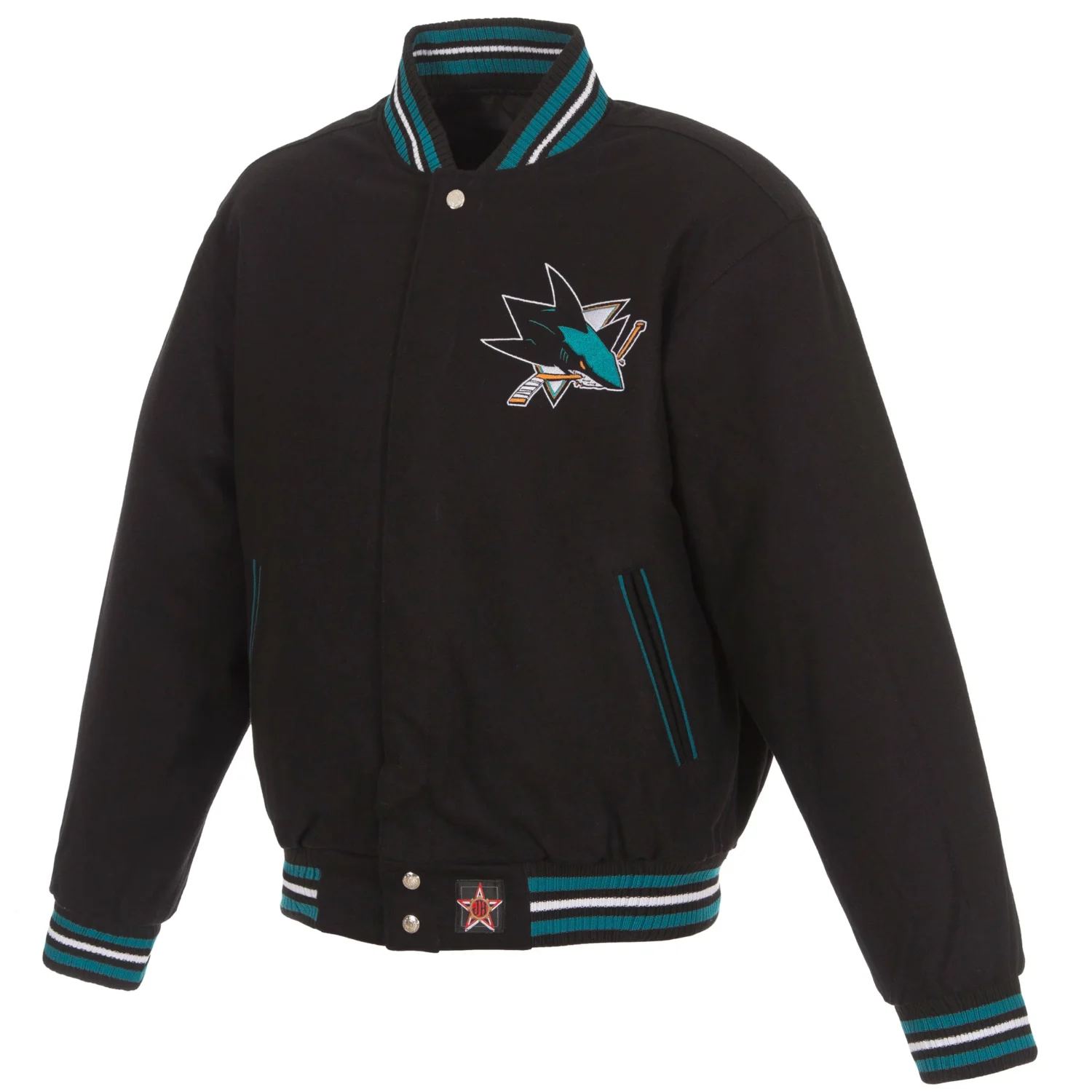 San-Jose-Sharks-Reversible-BlackTeal-Wool-Varsity-Jacket-TeamJacketShop