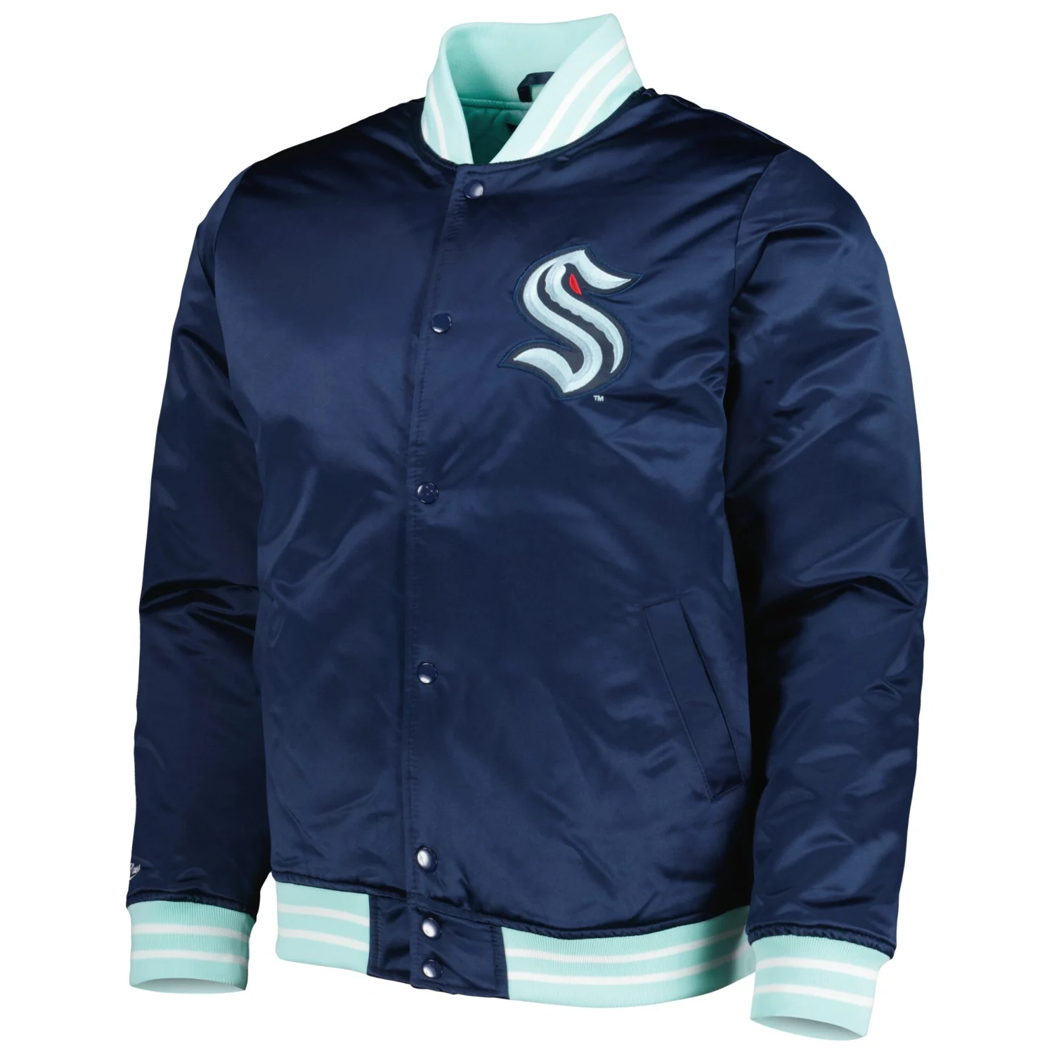 Seattle-Kraken-Logo-Navy-Satin-Varsity-Jacket-TeamJacketShop