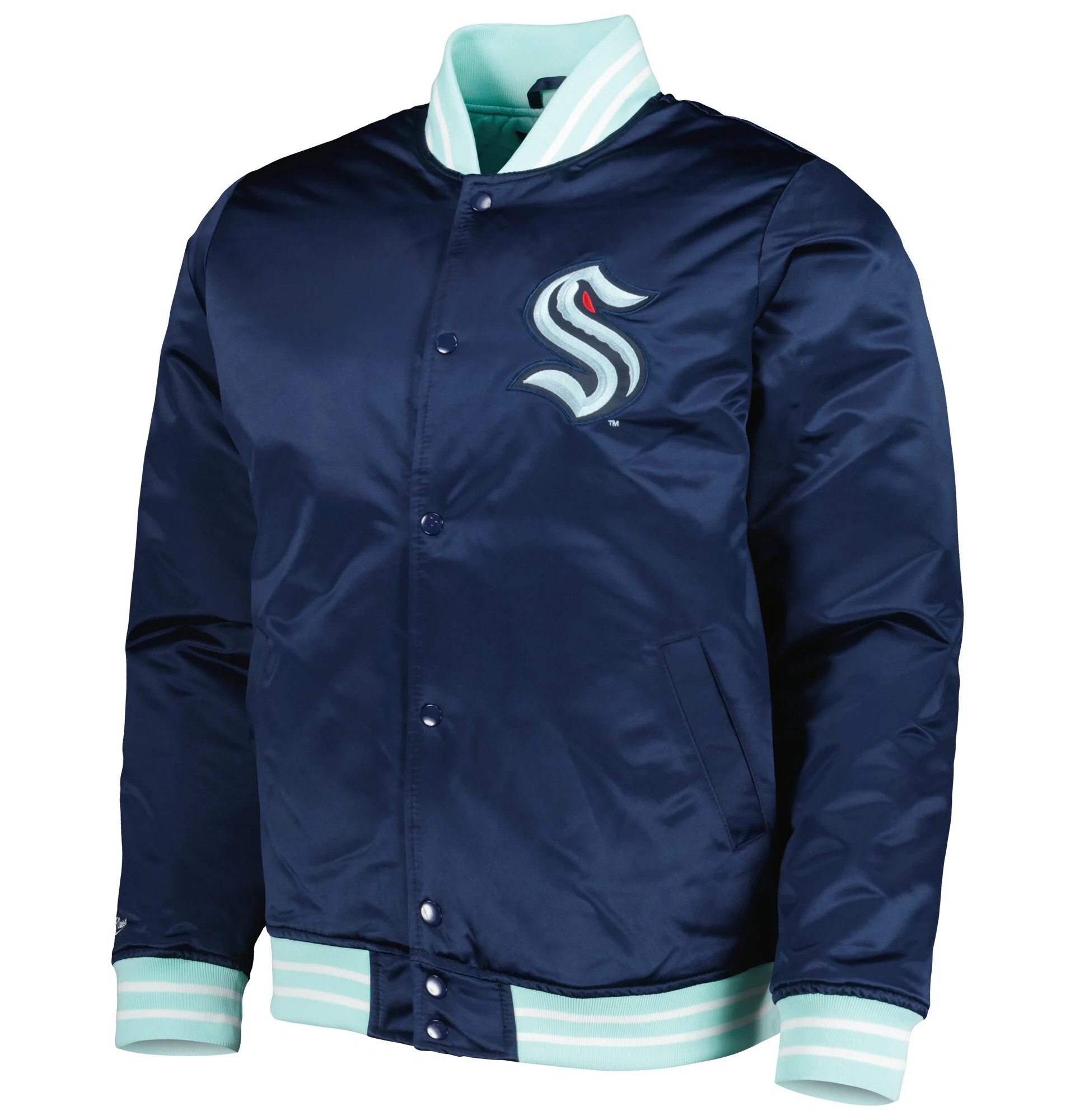 Seattle-Kraken-Logo-Navy-Satin-Varsity-Jacket-TeamJacketShop