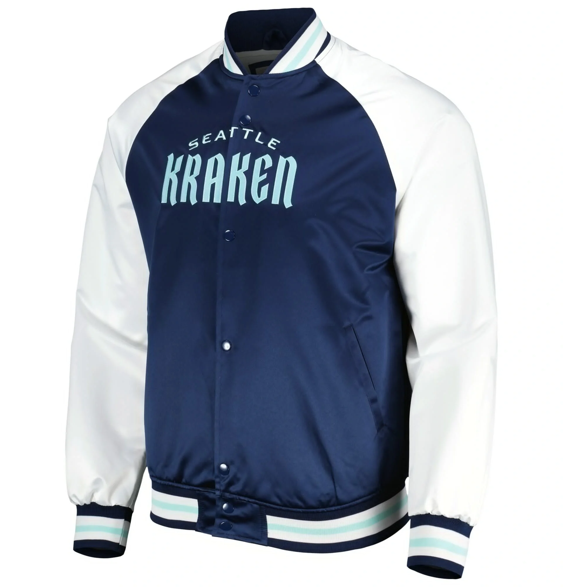 Seattle-Kraken-Primetime-Navy-White-Raglan-Satin-Varsity-Jacket-TeamJacketShop